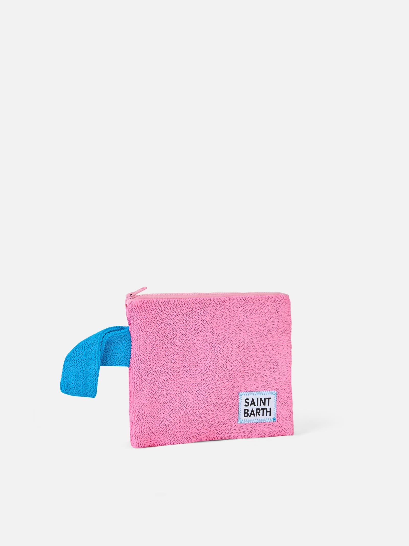 Shop Mc2 Saint Barth Pareasy Pink Crinkle Pochette