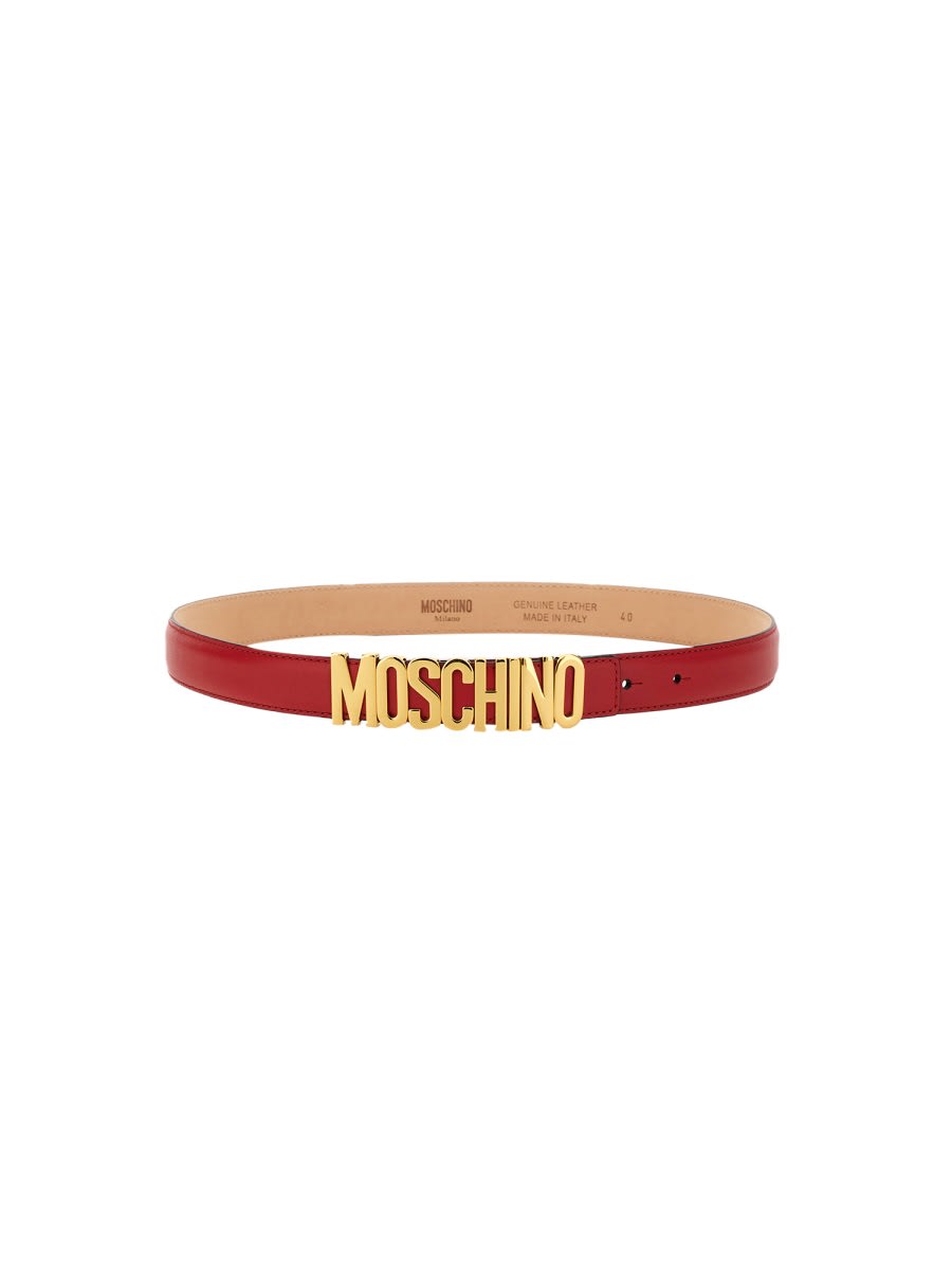 Shop Moschino Belt With Logo In Red