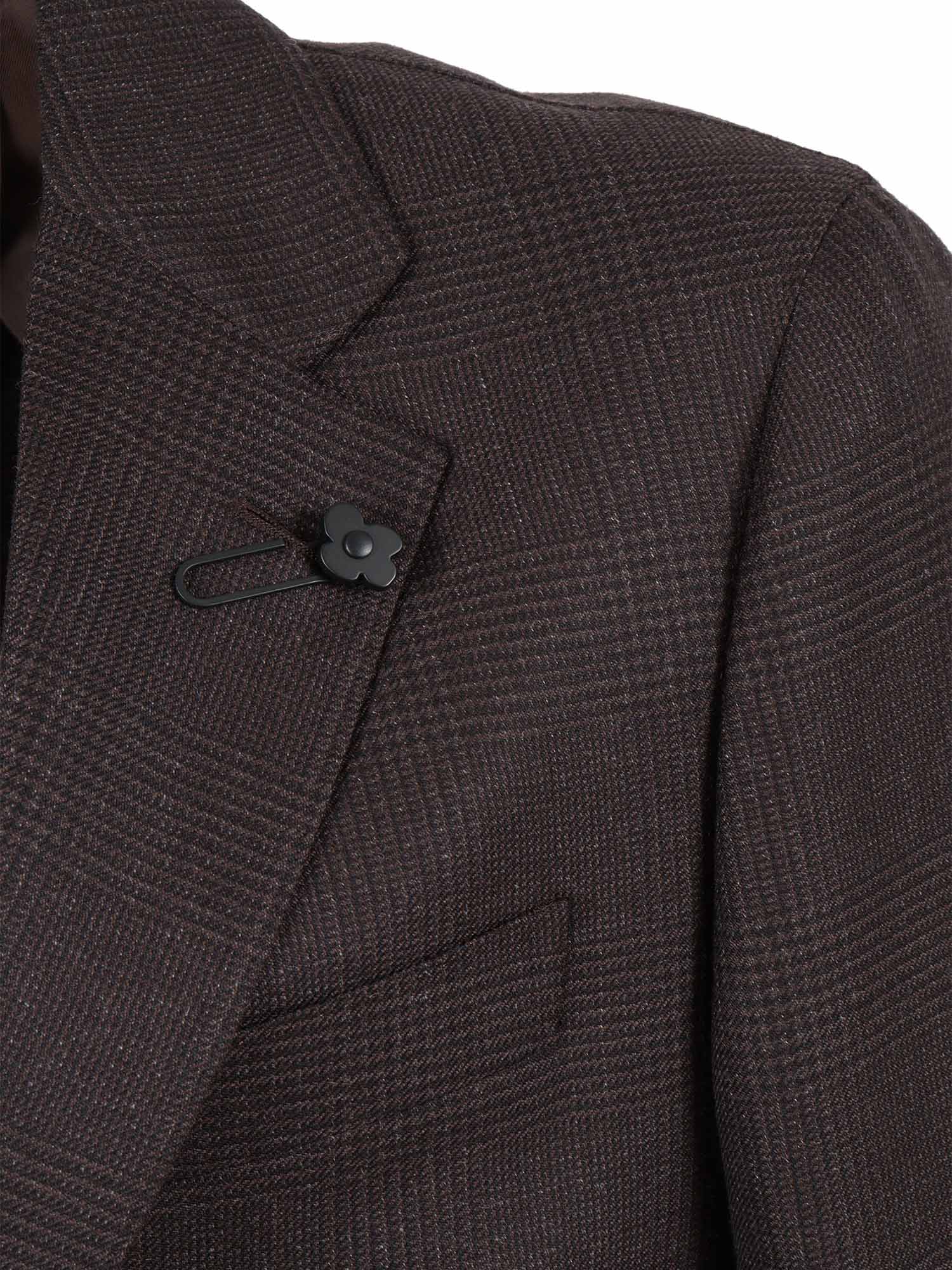 Lardini Tailored Brown Checkered Two-piece Suit In Brown