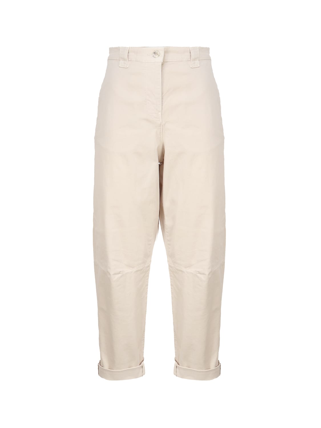 Shop Pinko Carrot Pants In Cavallery Fabric  In Beige