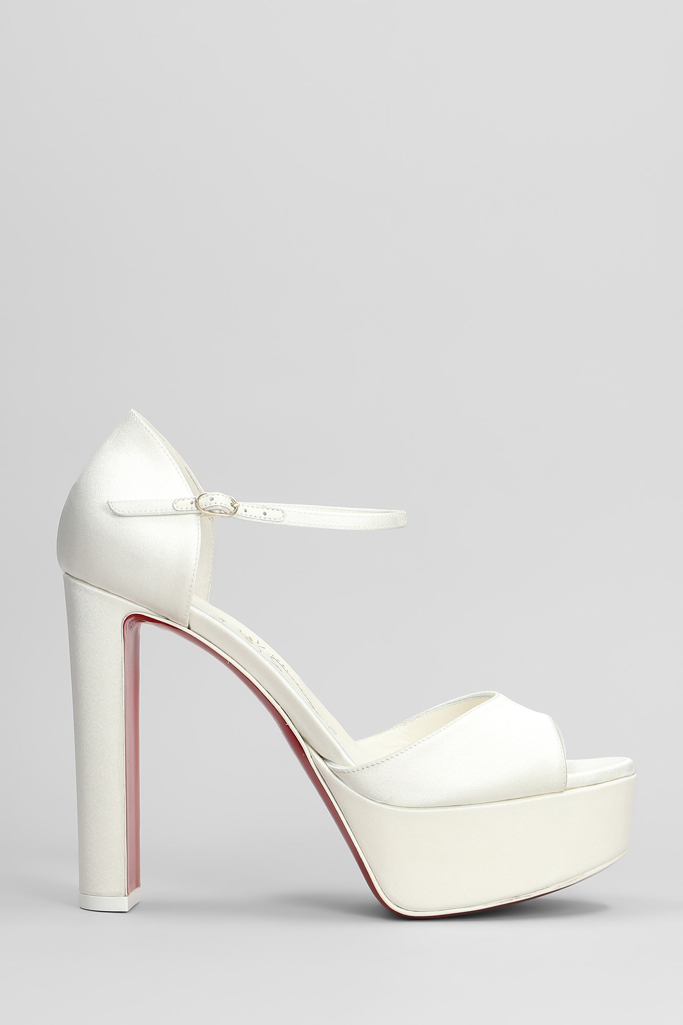 Christian Louboutin Sandaloo 130 Sandals In White Silk