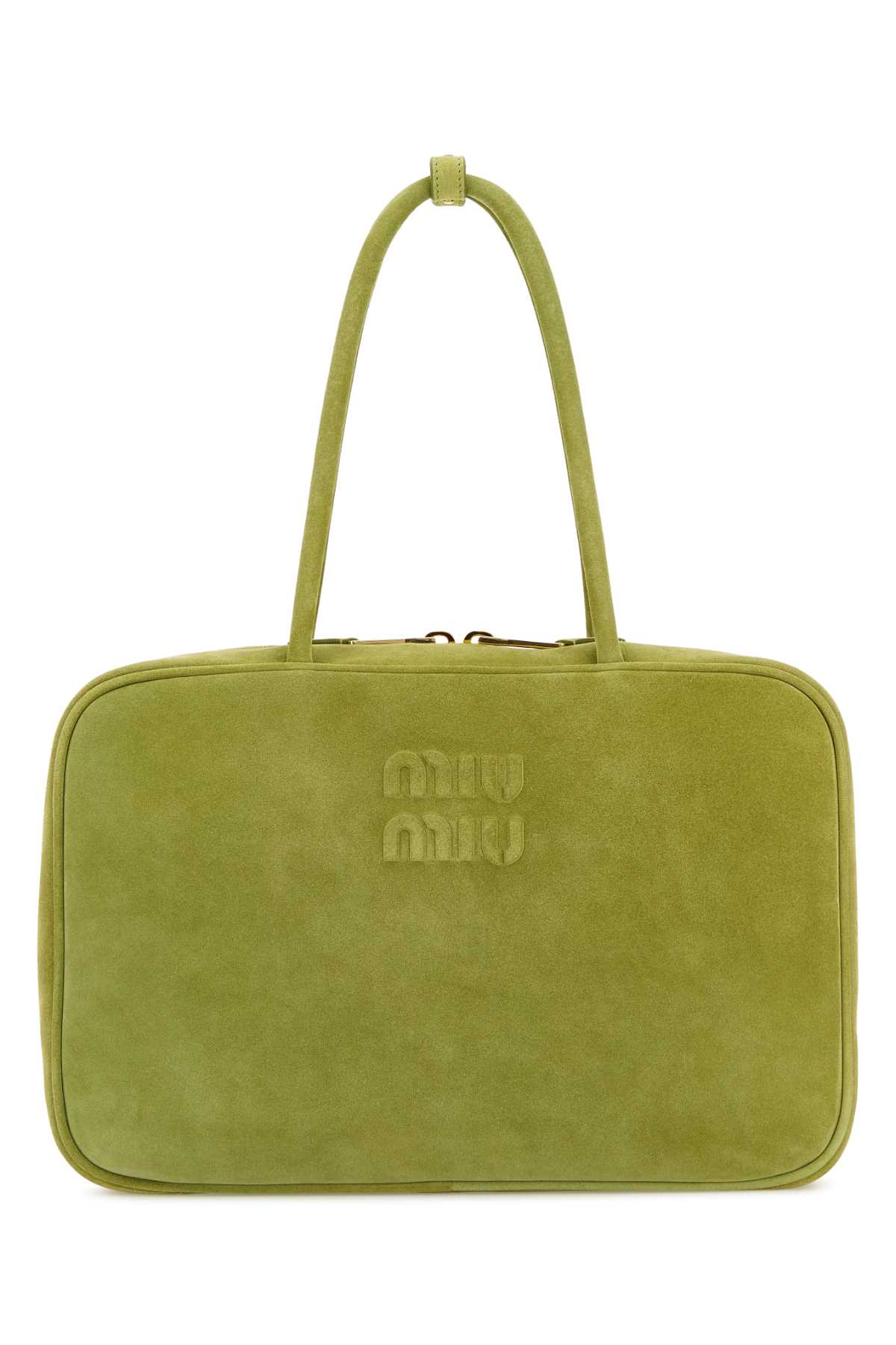Miu Miu Green Suede Handbag In Green