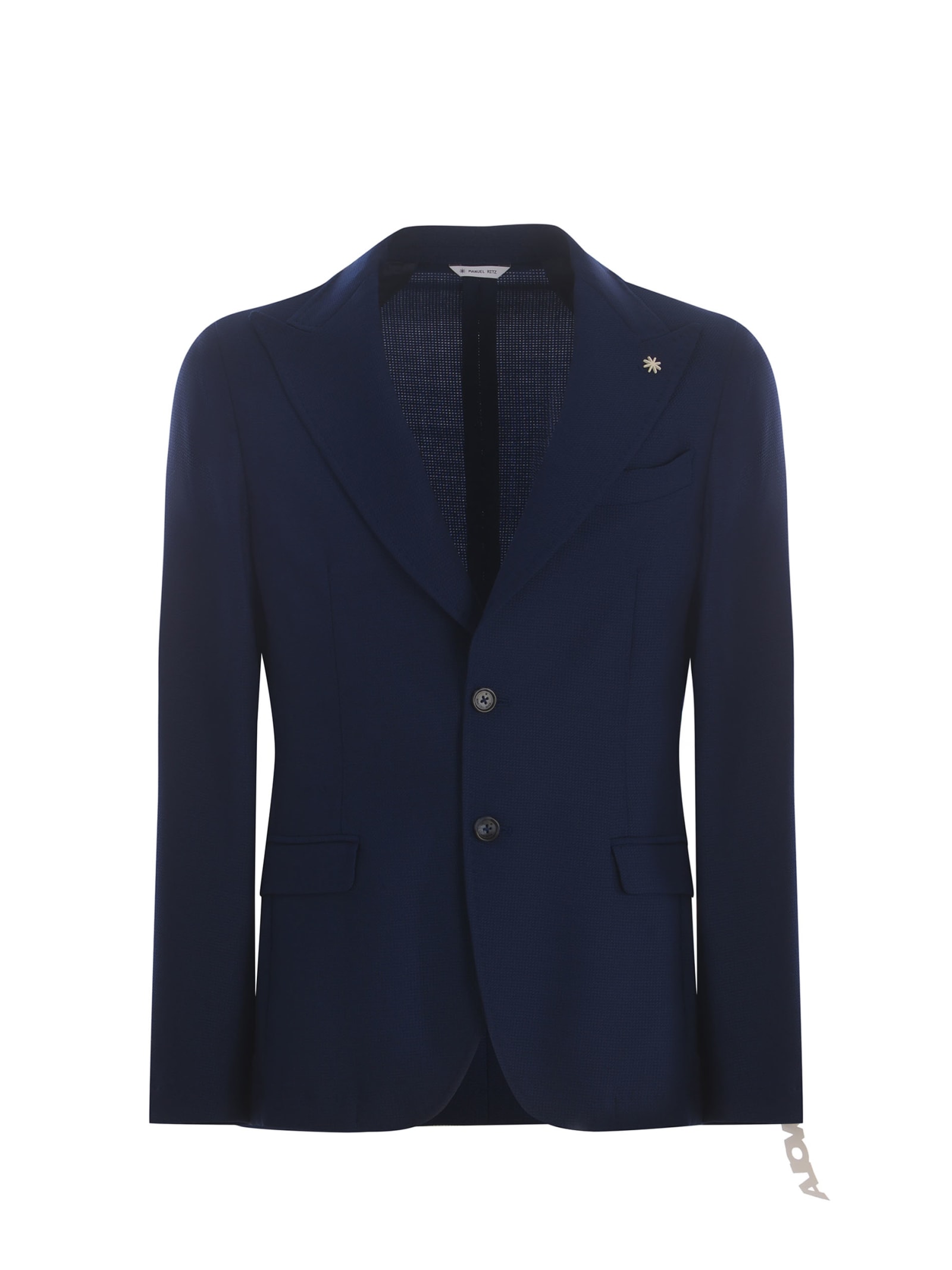 Shop Manuel Ritz Jacket  Made Of Fresh Wool In Blue