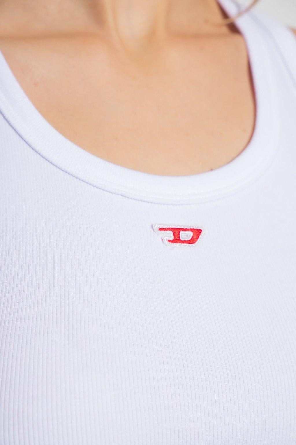 Diesel T-anky-d Ribbed Tank Top In Bianco