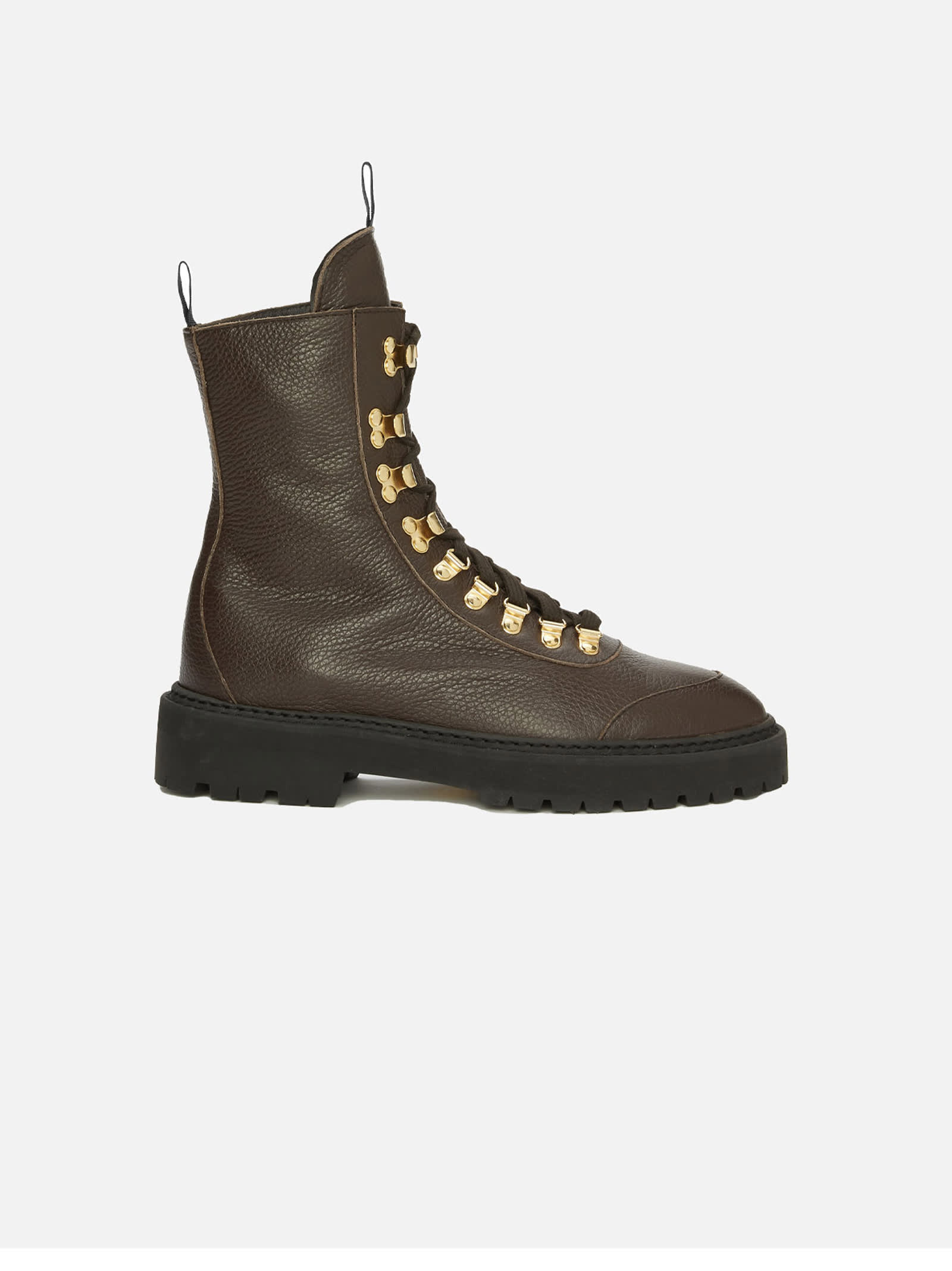 Dark Tumbled Leather Boots Sirio