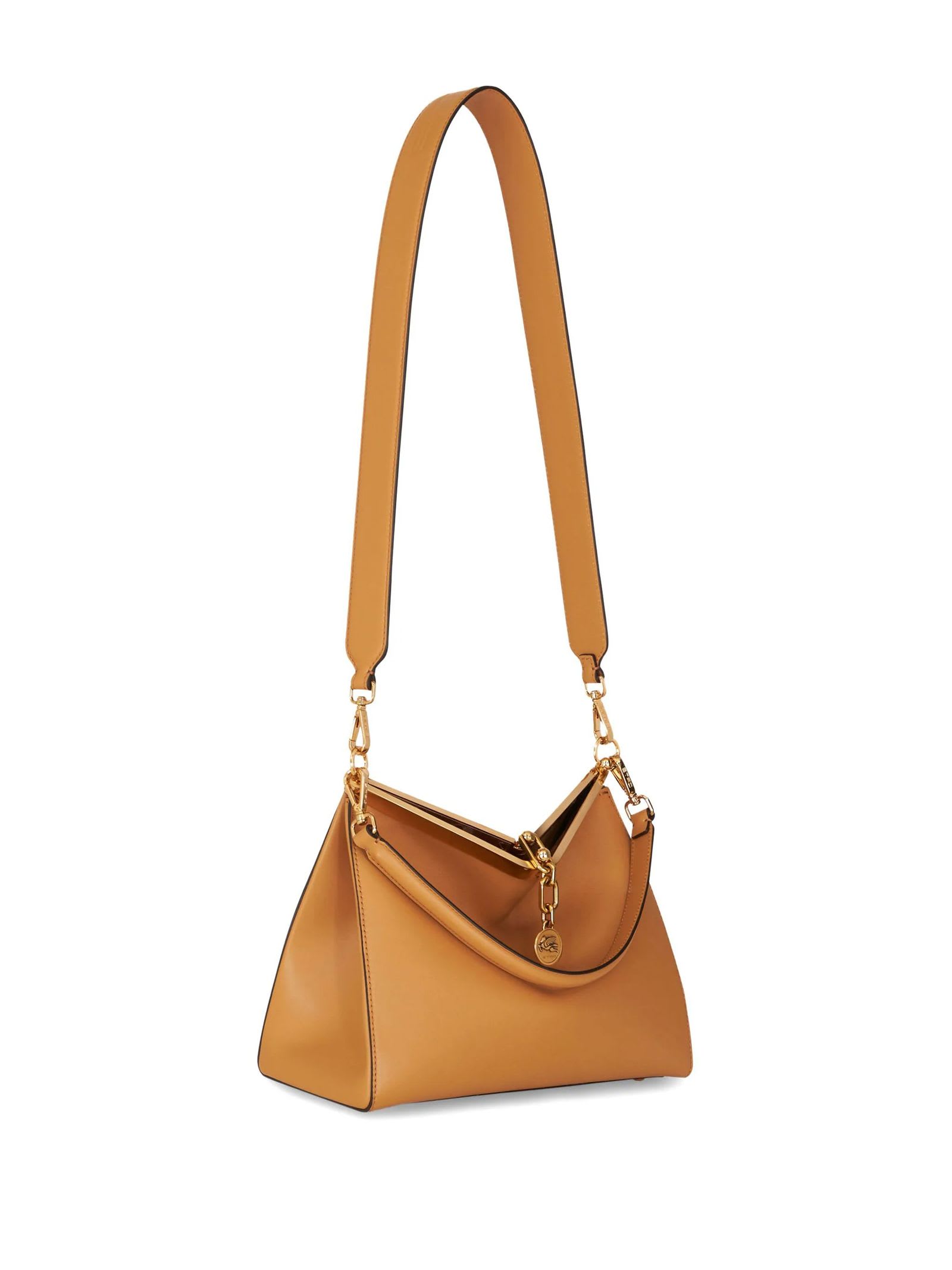 Shop Etro Light Brown Medium Vela Shoulder Bag