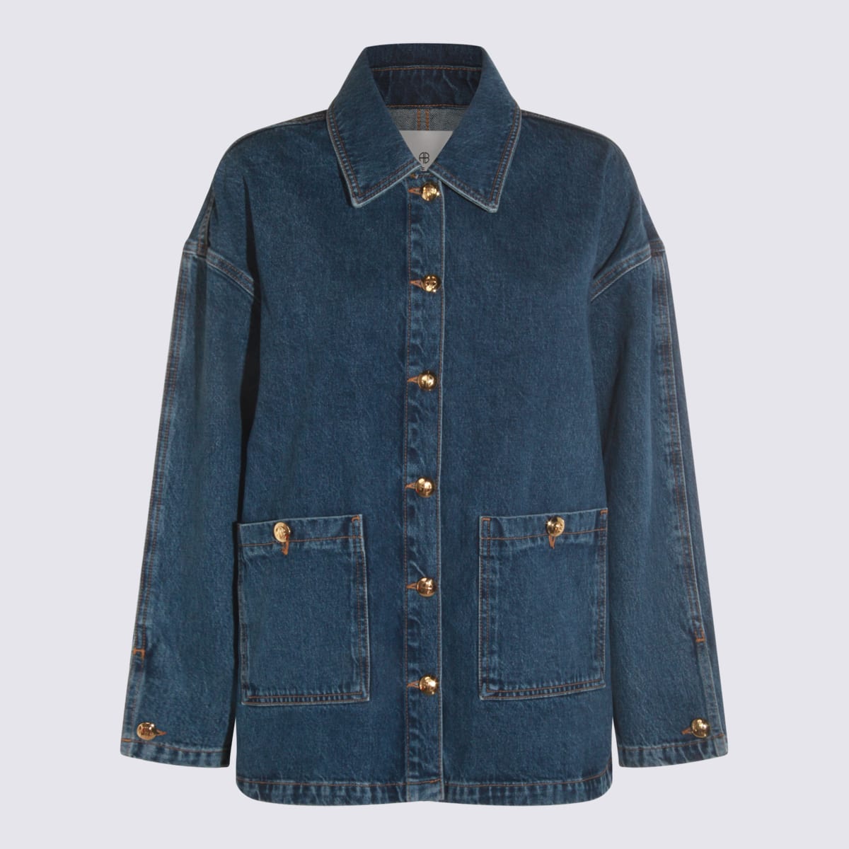 Anine Bing Womens Clean Indigo Denim Luca Relaxed-fit Denim Jacket In Blue