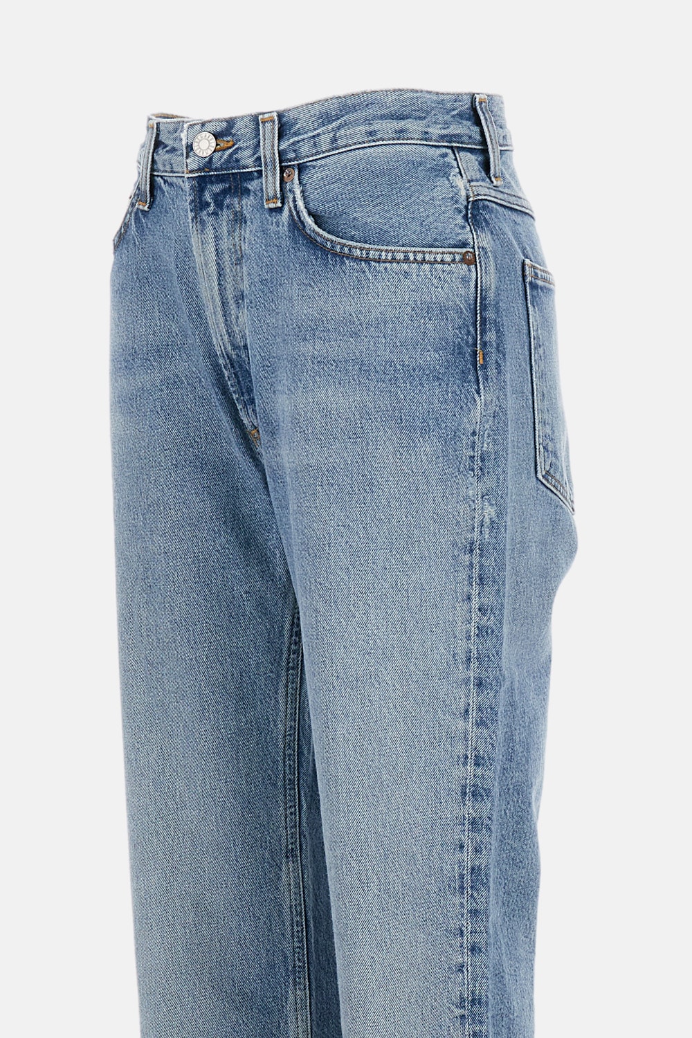 Agolde Five-pocket Denim Trousers In Blue