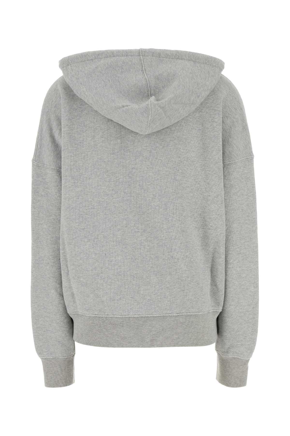 Shop Golden Goose Melange Grey Cotton Oversize Michael Sweatshirt In Alluminiummelangegray