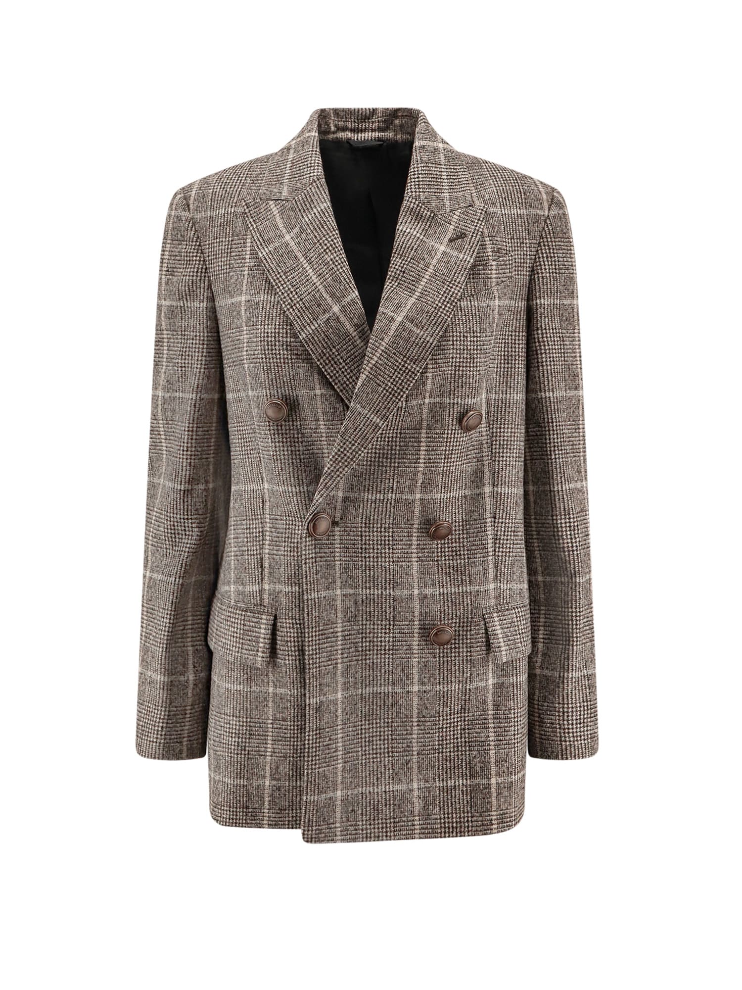Brunello Cucinelli Double-breasted Prince Of Wales Blazer