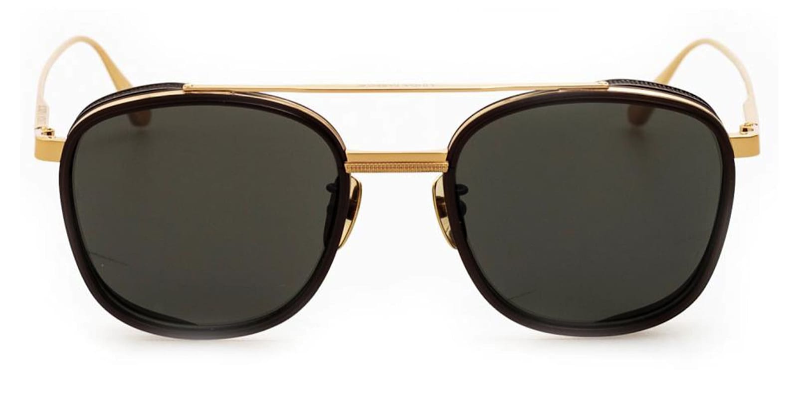 Linda Farrow Varo - Yellow Gold / Black / Grey Lens Sunglasses In Gold