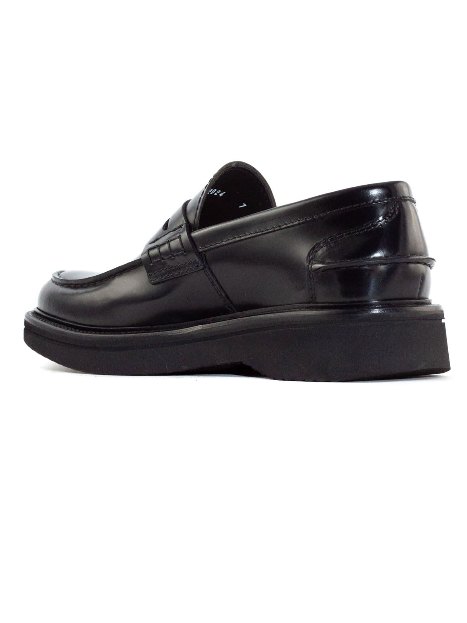 Shop Green George Black Shiny Leather Loafer