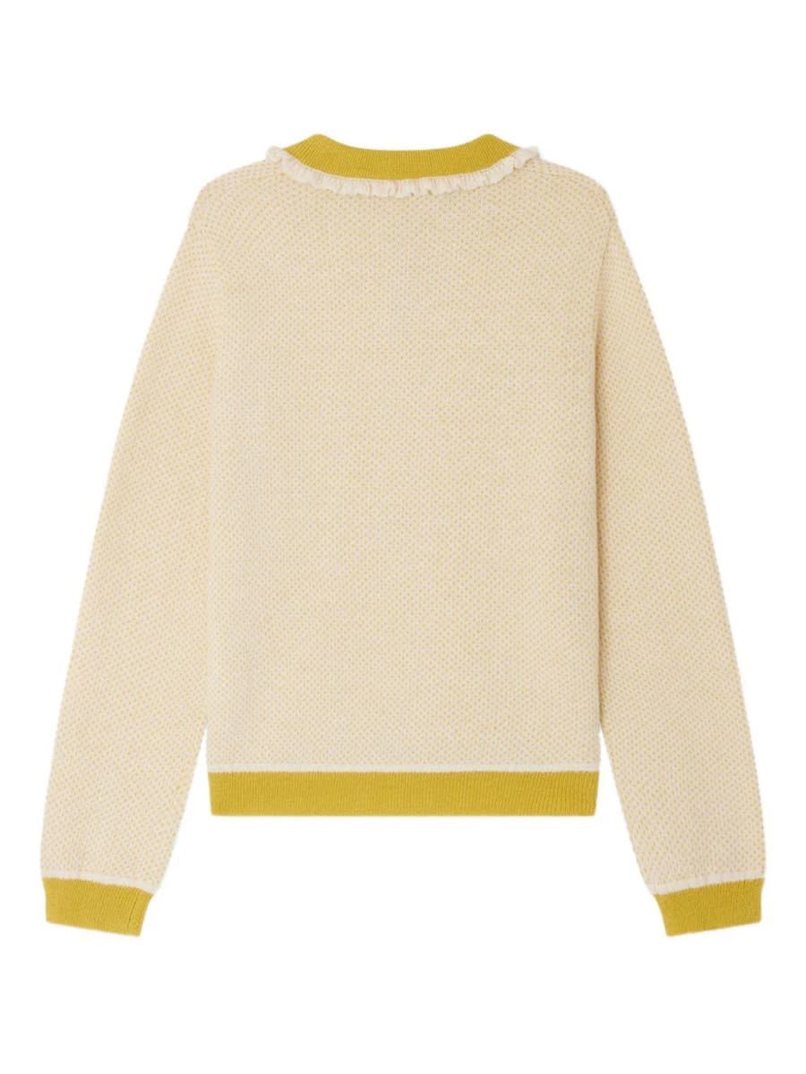 Bonpoint Jrynja Sweater In Wool And Cotton In Yellow