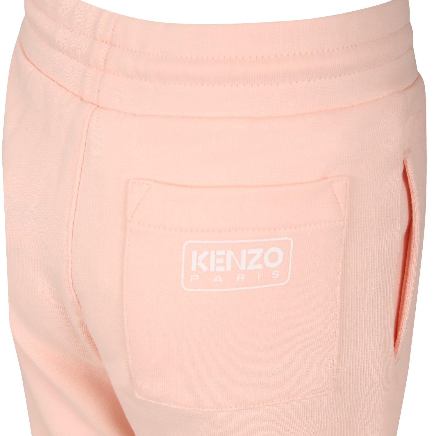 Shop Kenzo Pink Trousers For Girl With Logo