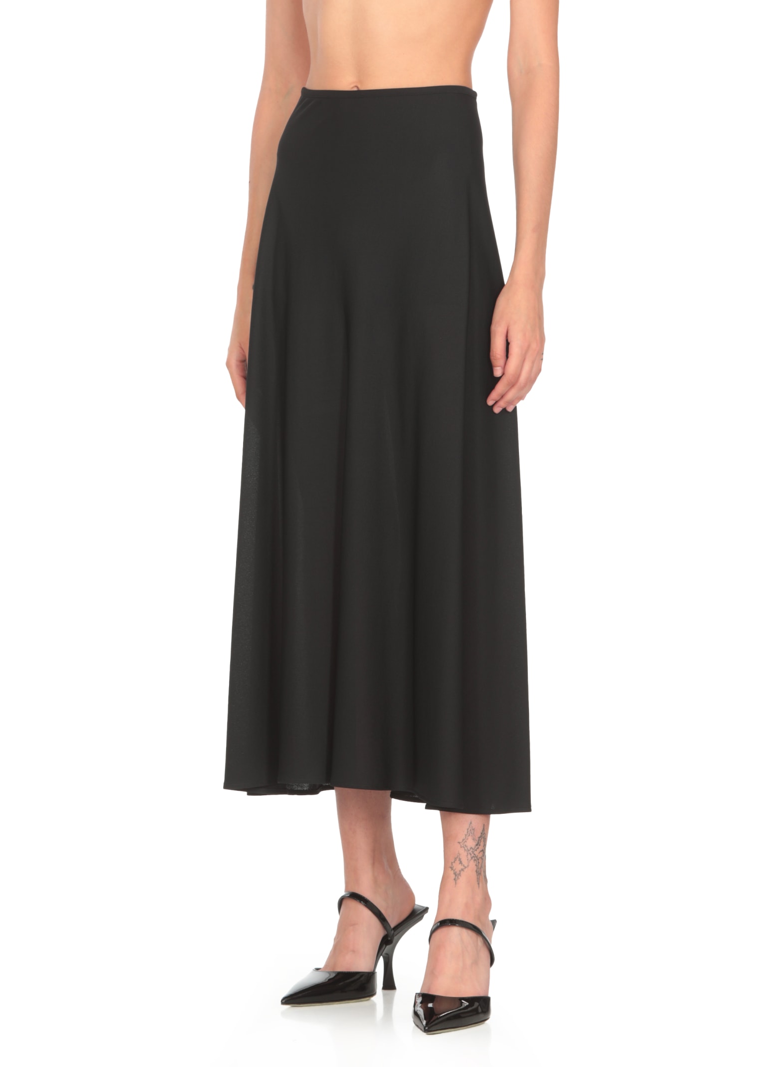 Shop Jil Sander Viscose Skirt In Black