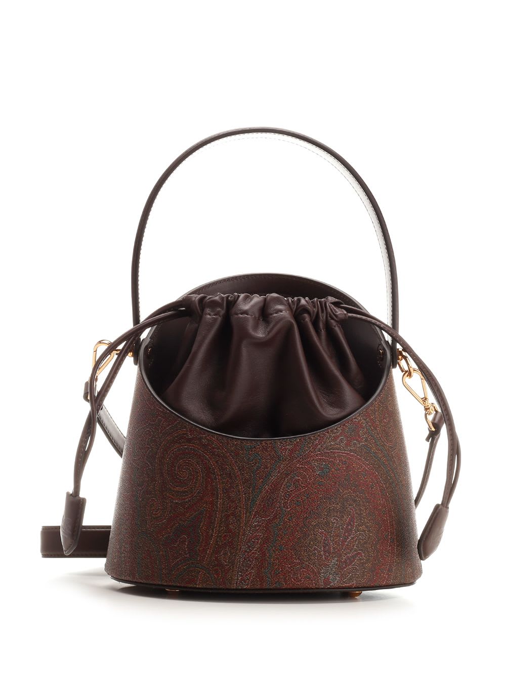 Shop Etro Medium Saturno Bucket Bag In Bordeaux