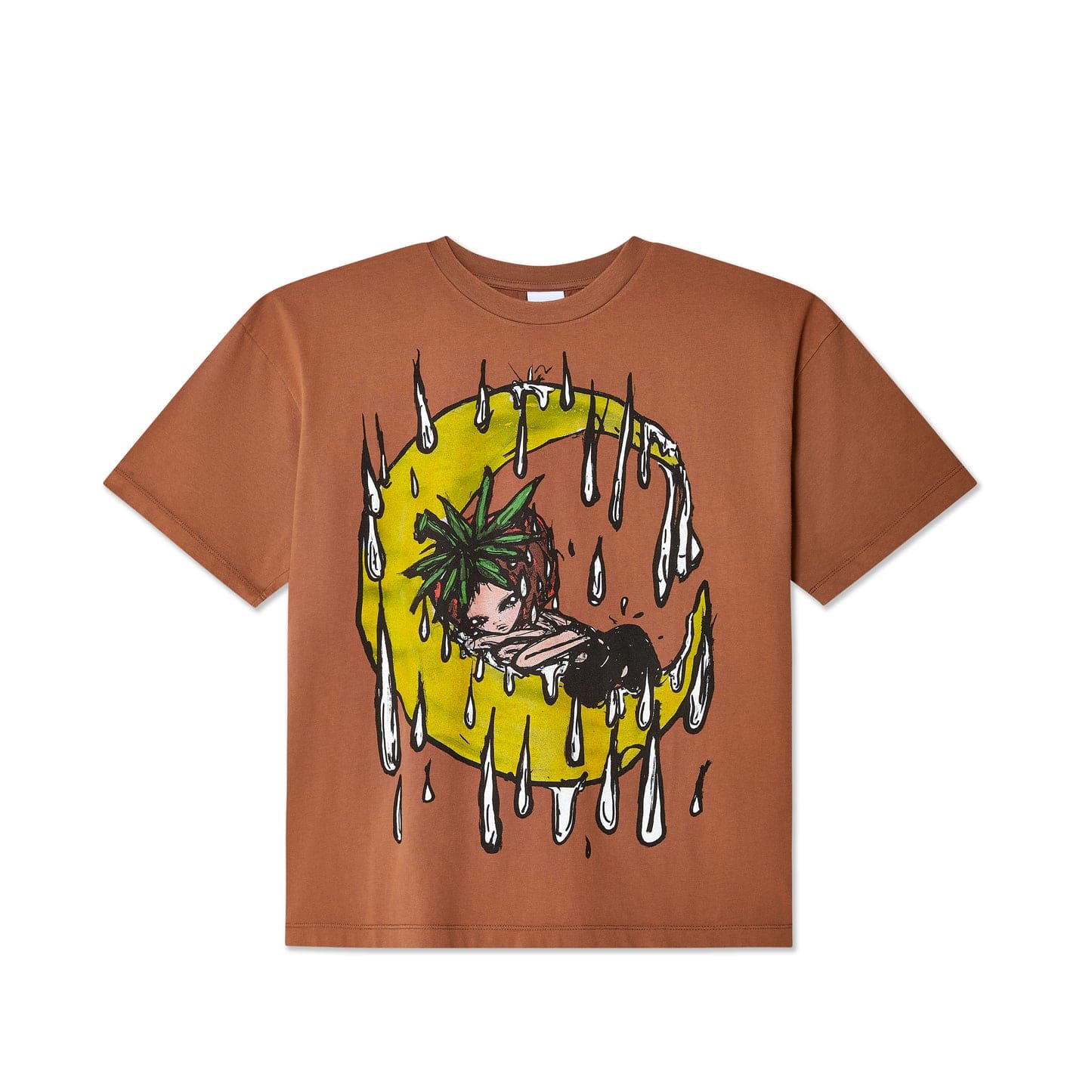 Sky High Farm Moon-print Cotton T-shirt In Brown