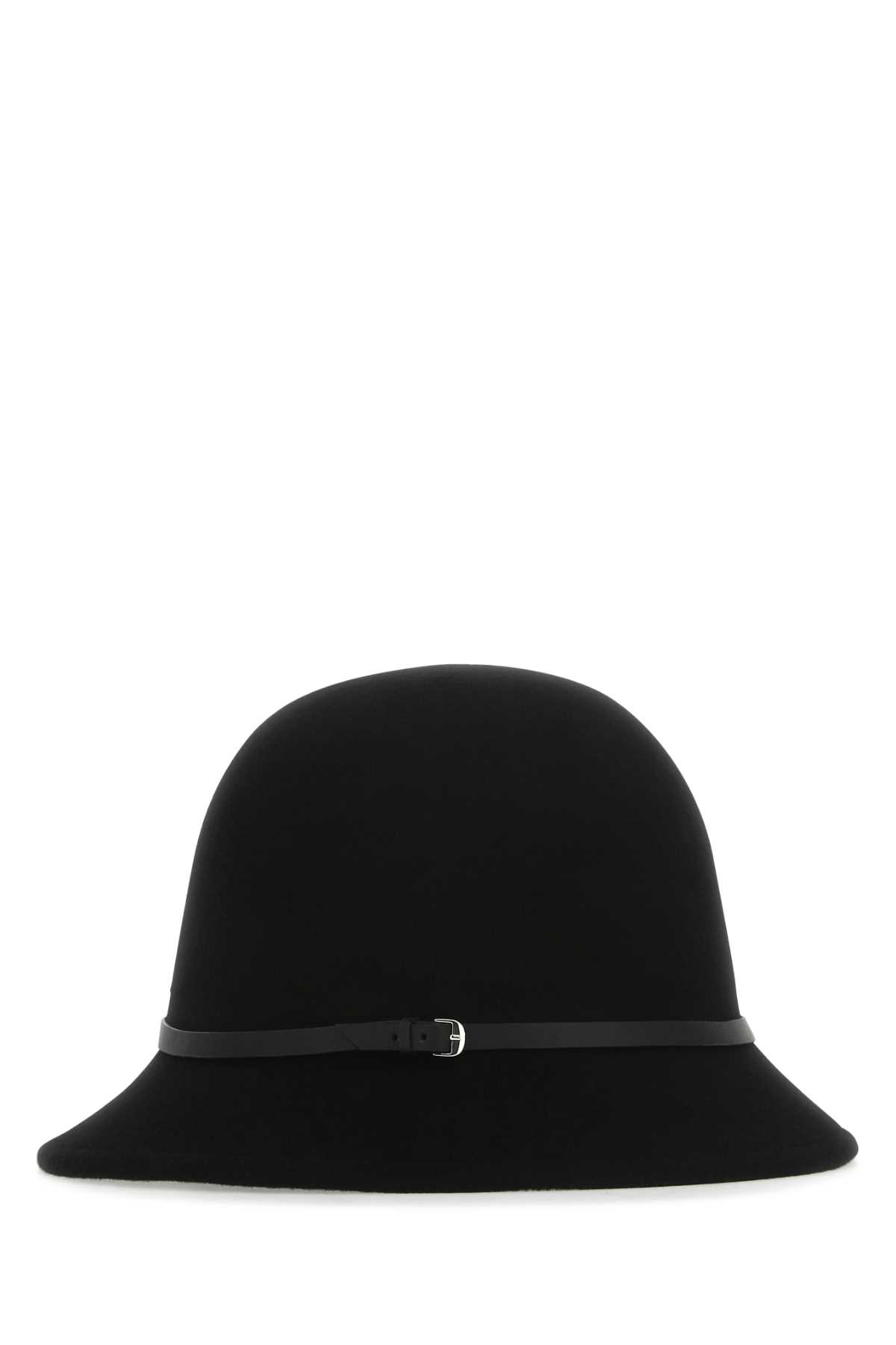 Shop Helen Kaminski Black Wool Hat In Blackblack