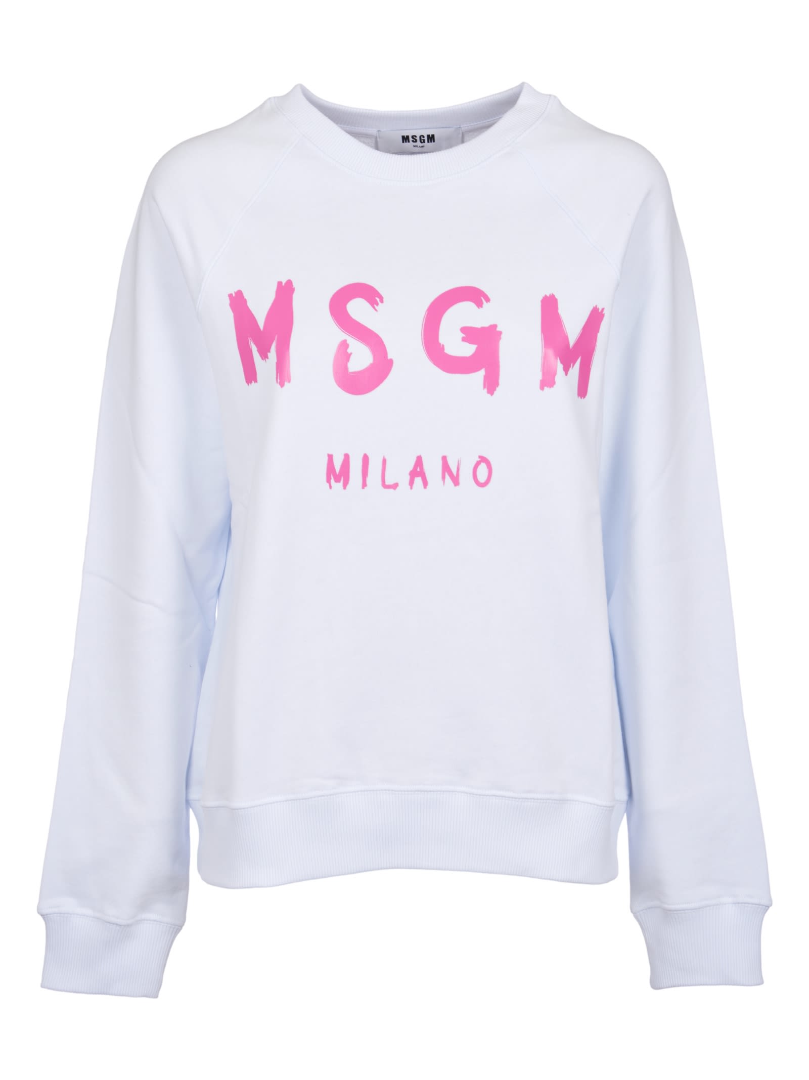 Shop Msgm Milano Sweatshirt In Optical White