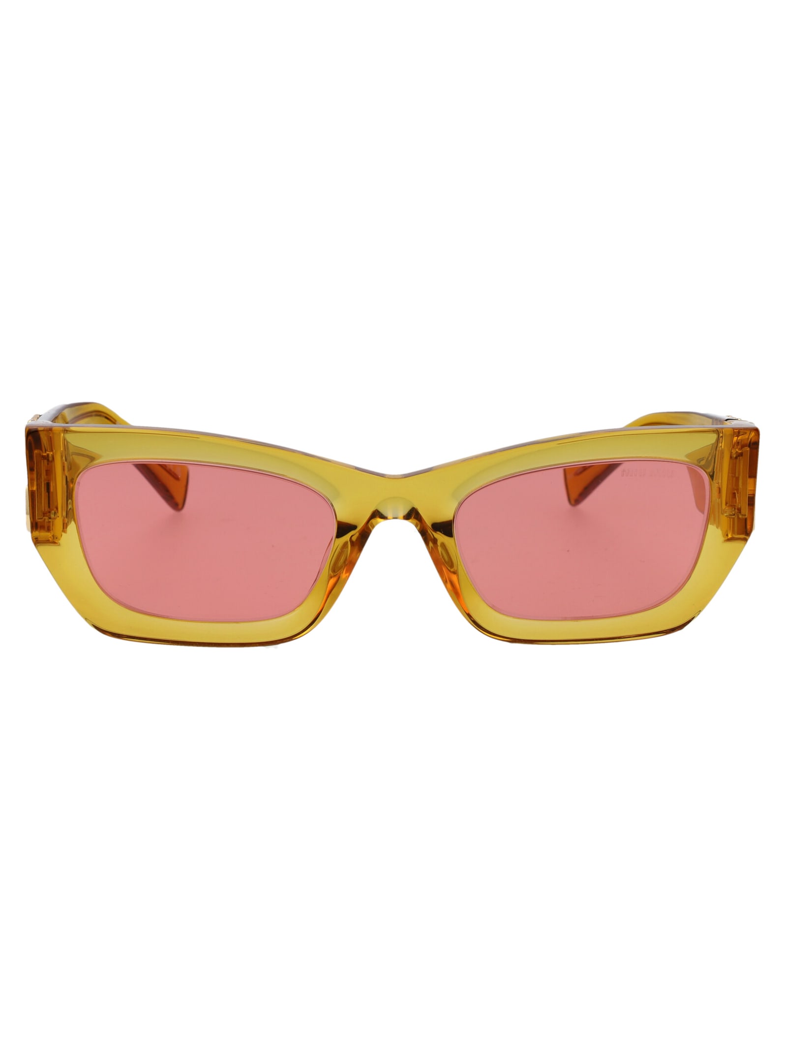 Shop Miu Miu 0mu 09ws Sunglasses In 12t1d0 Orange Transparent