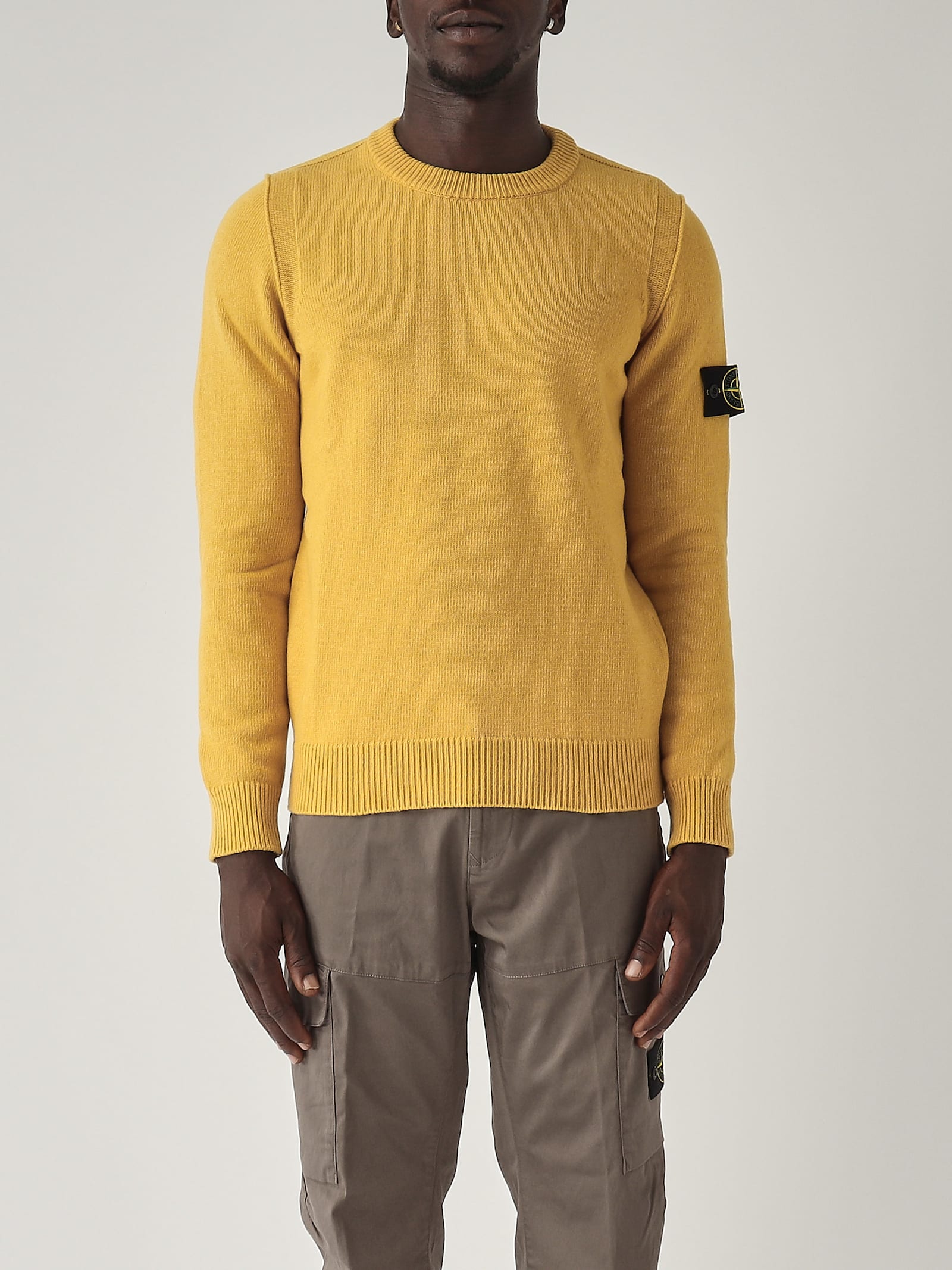 Shop Stone Island Maglia Sweater In Ocra