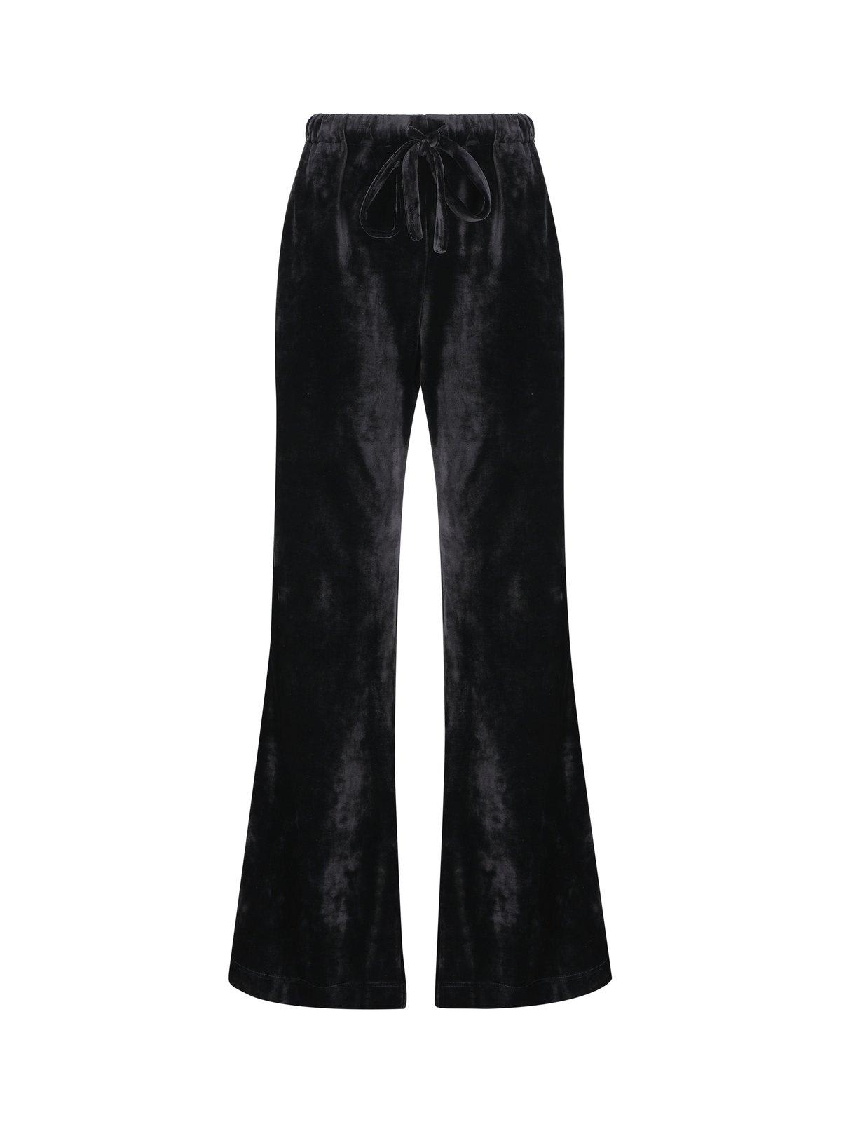 Wide-leg Drawstring Velvet Pants