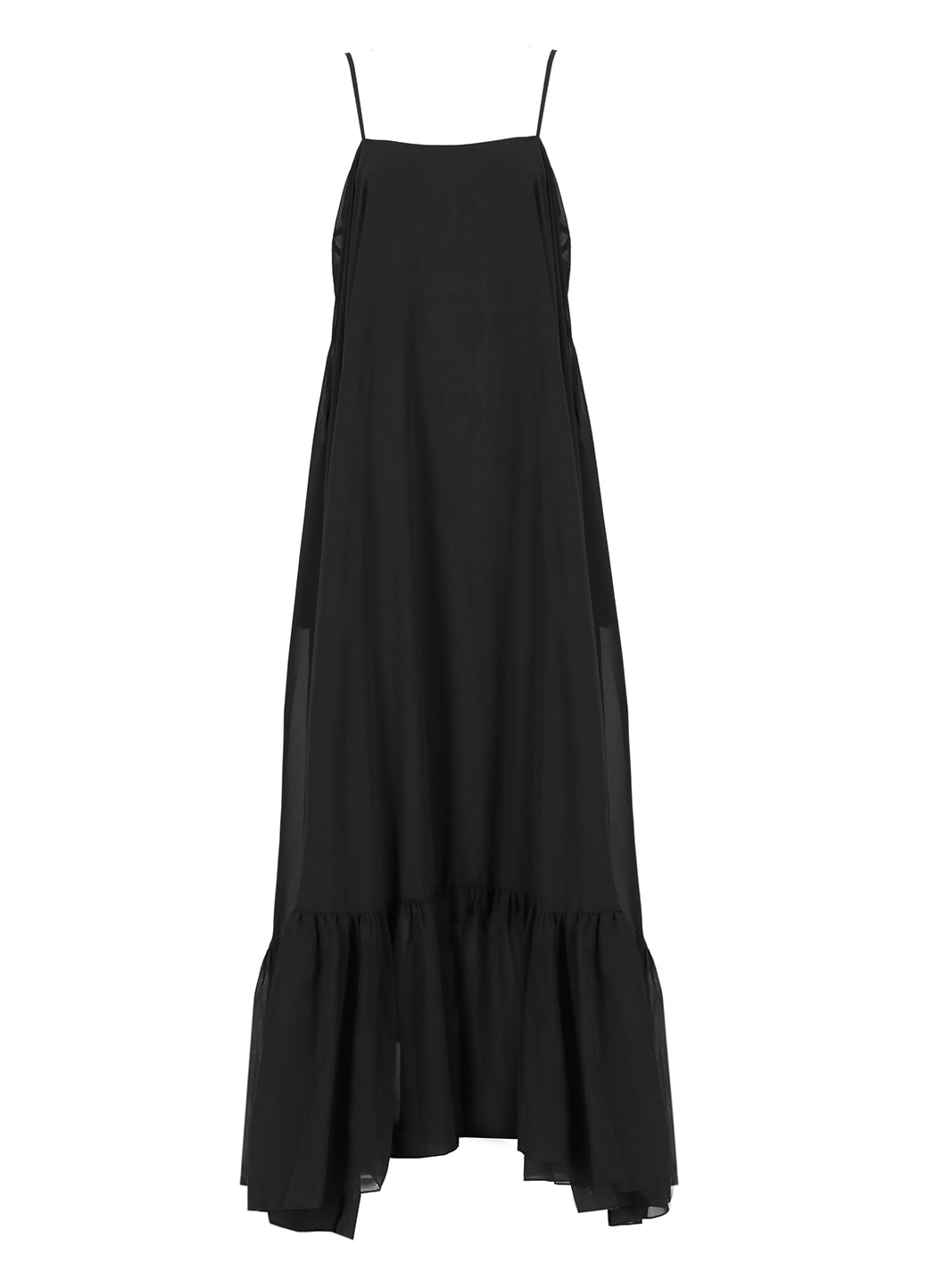 Shop Rotate Birger Christensen Chiffon Maxi Wide Dress In Black