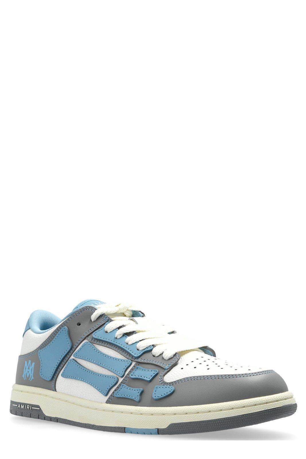 Amiri Varsity Skel Top Low Sneakers Ocean Sky In Denim