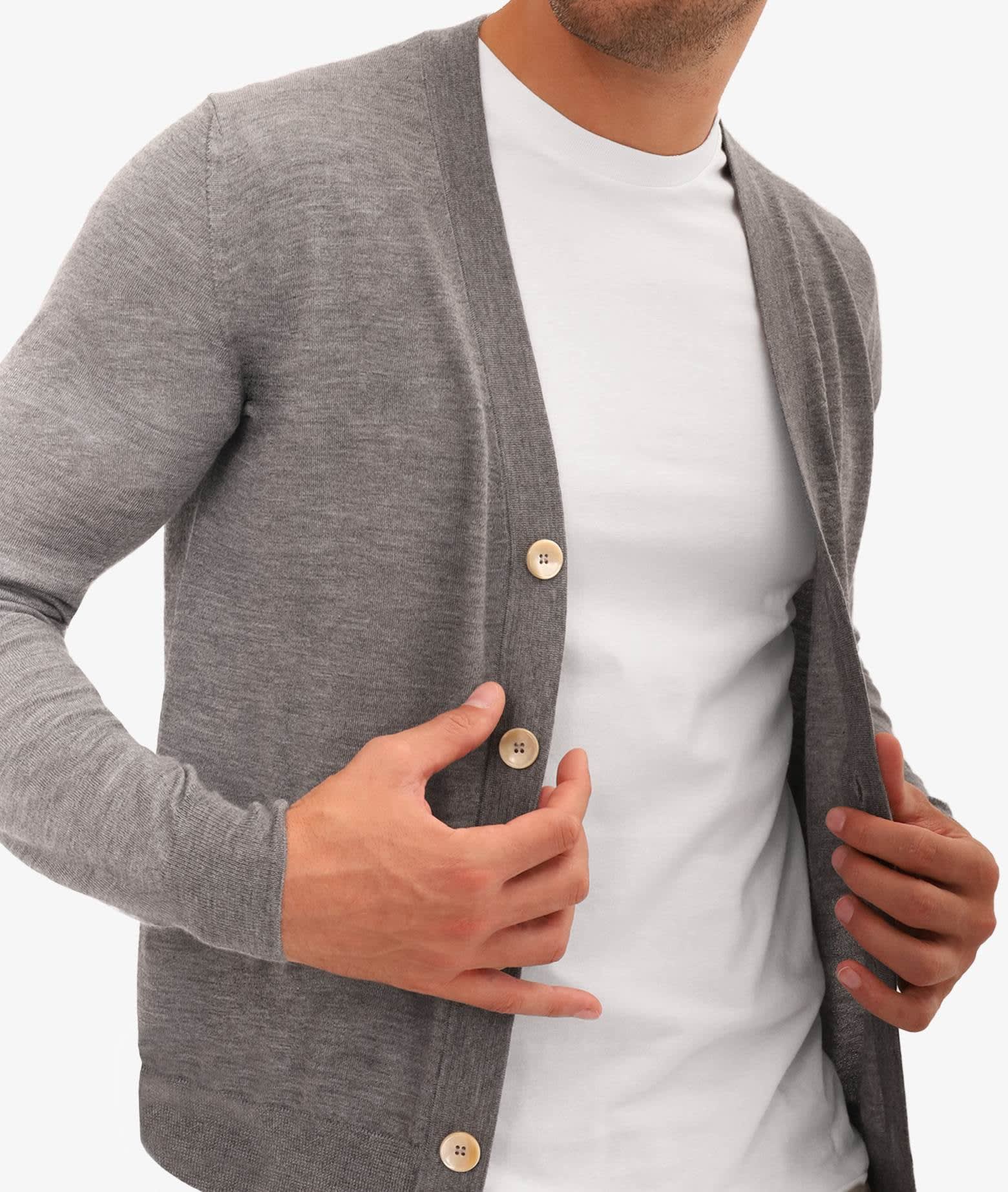 Shop Larusmiani Cardigan Spirit 54 Cardigan In Lightgray