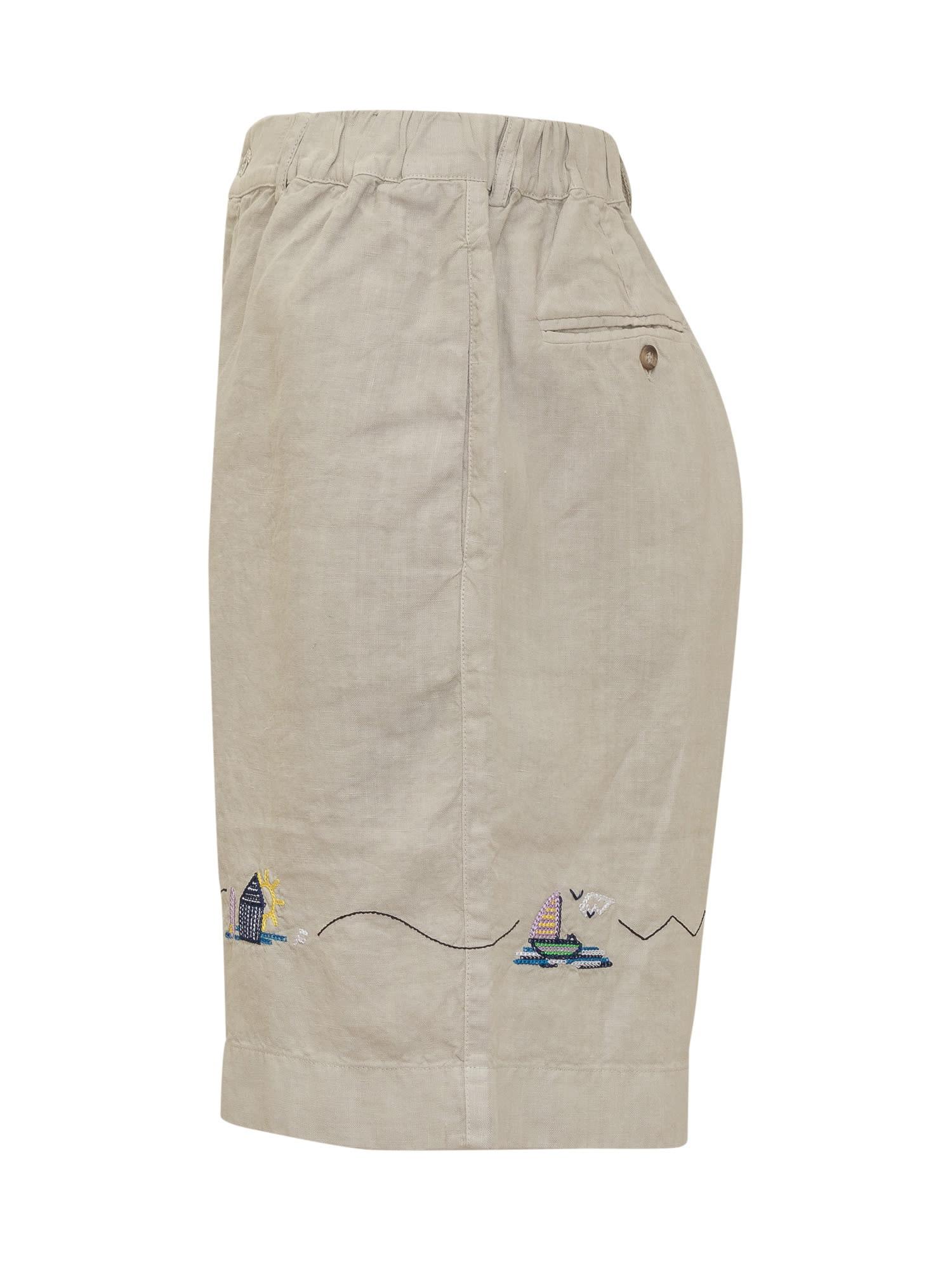 Shop Nick Fouquet Shorts With Embroidery In Light Beige