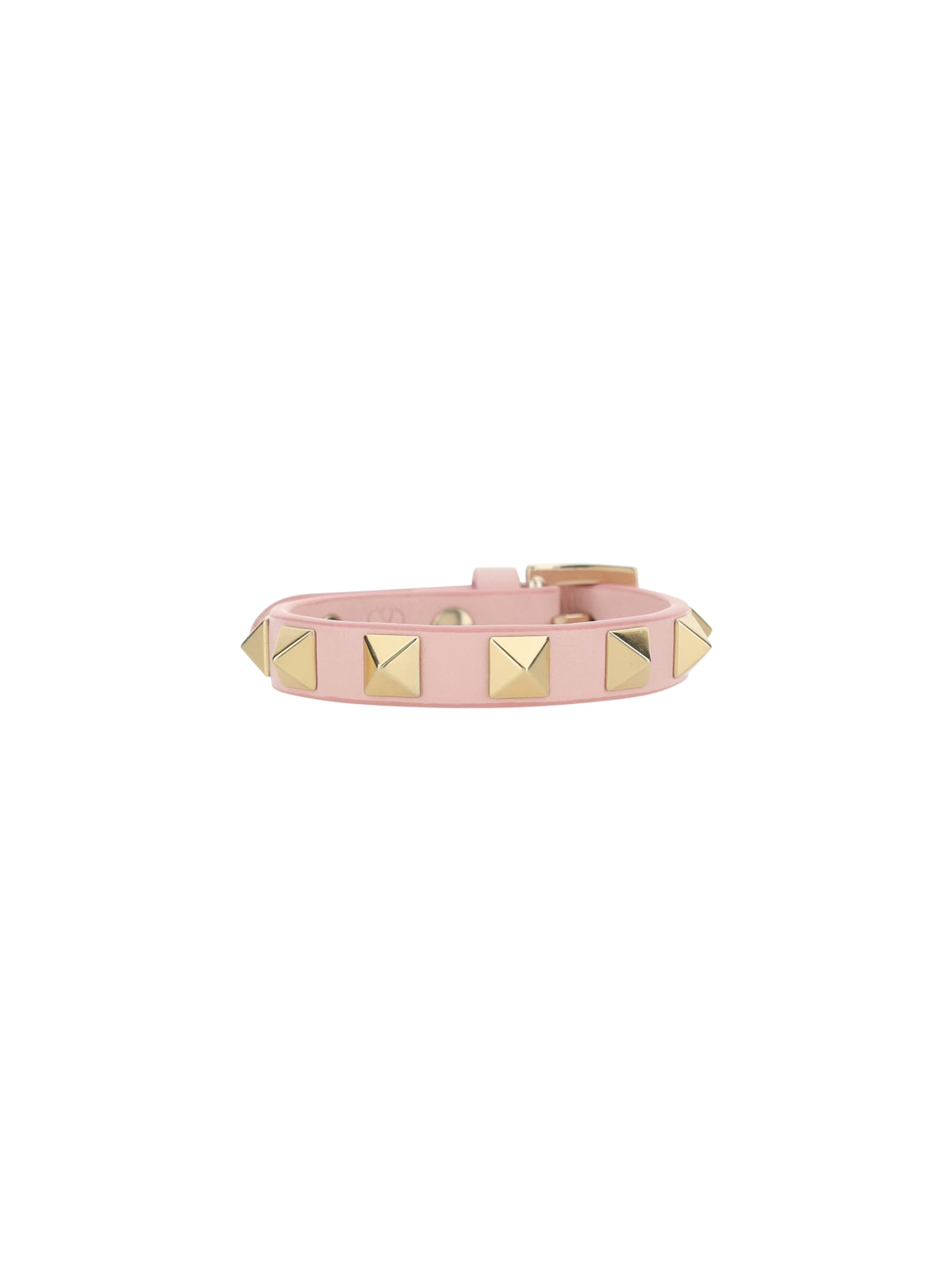 Shop Valentino Garavani Rockstud Bracelet In Rose Quartz