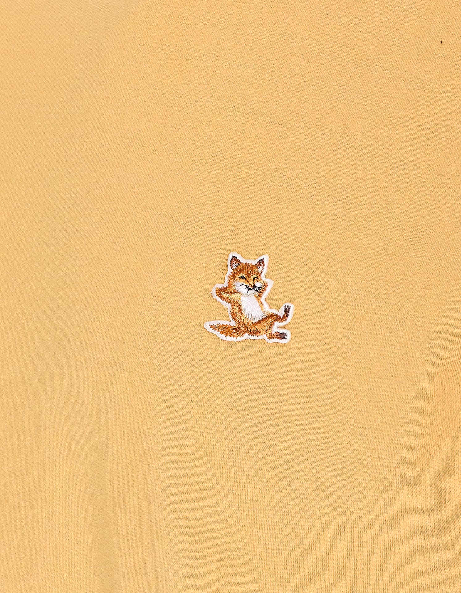 Maison Kitsuné Maison Kitsune Chillax Fox Patch T Shirt In Yellow