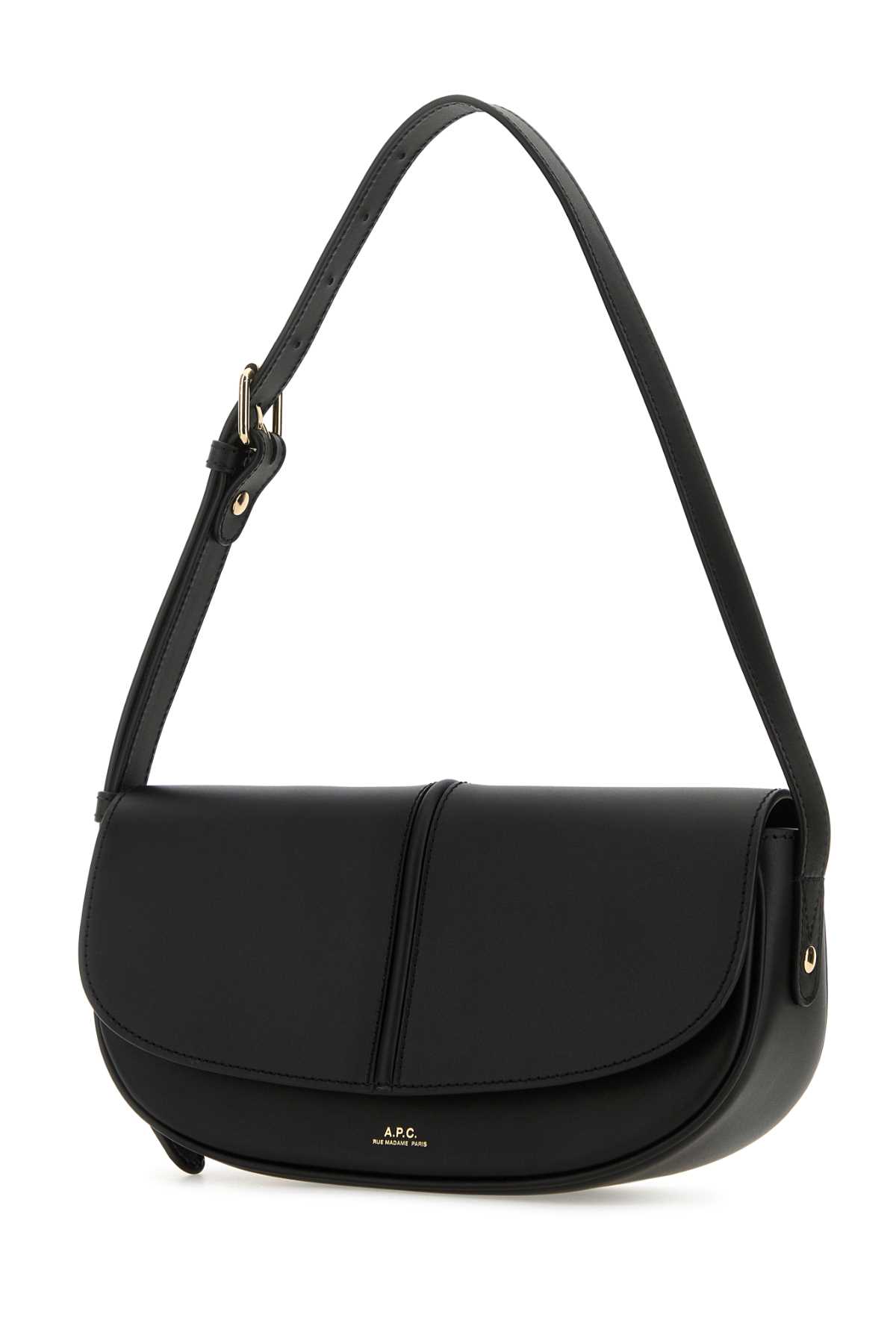 Shop Apc Black Leather Betty Crossbody Bag In Lzzblack