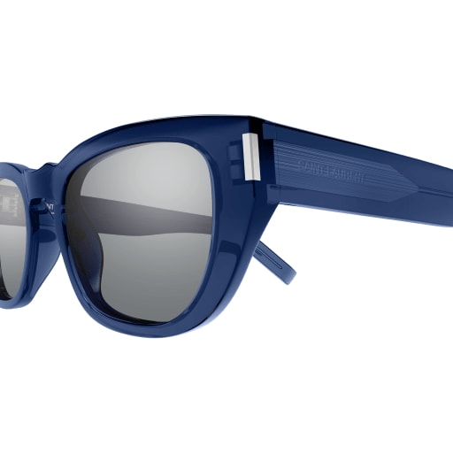 Shop Saint Laurent Sl 601 Sunglasses In Blue Blue Silver