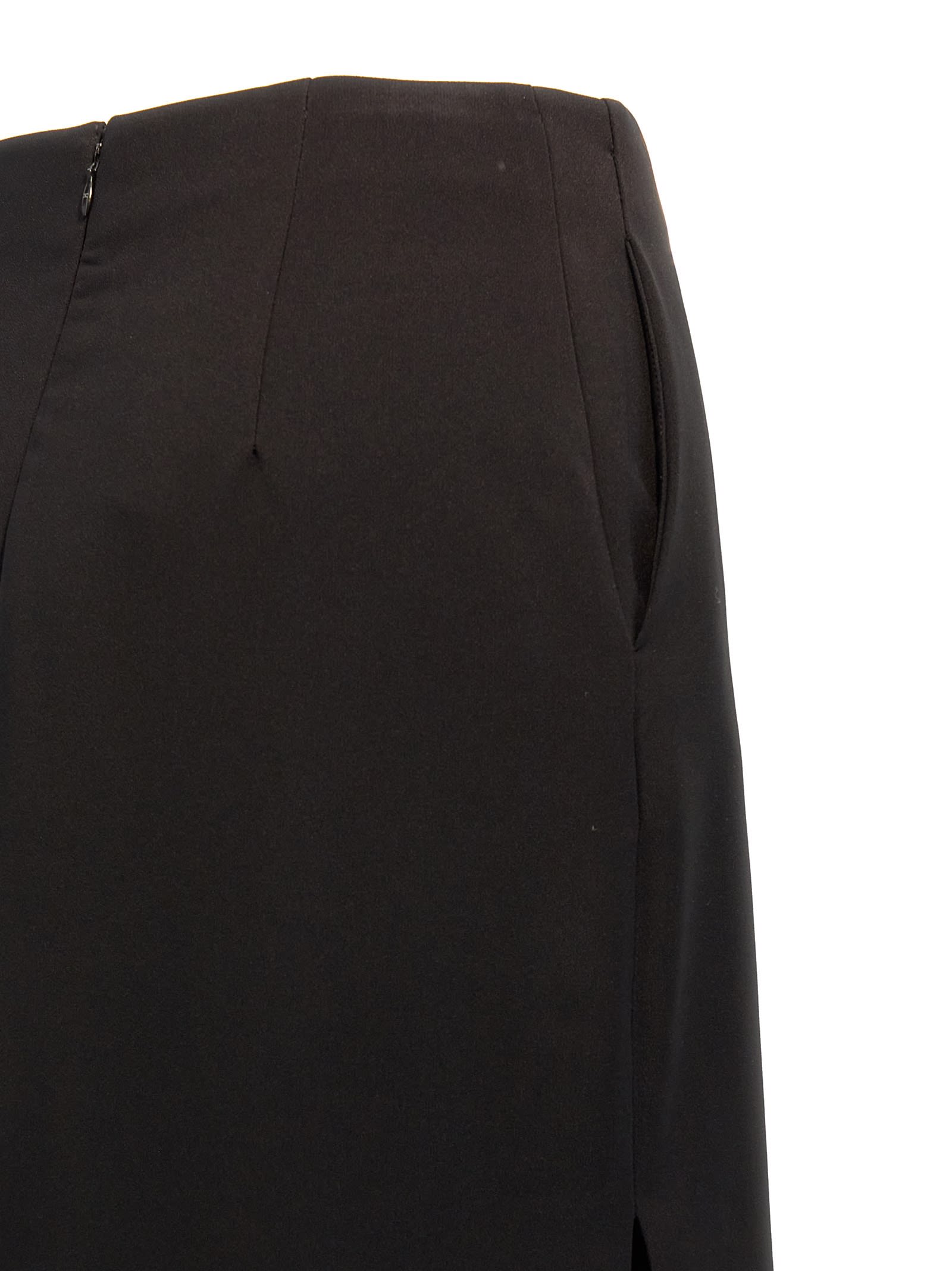Shop Elisabetta Franchi Long Skirt In Nero