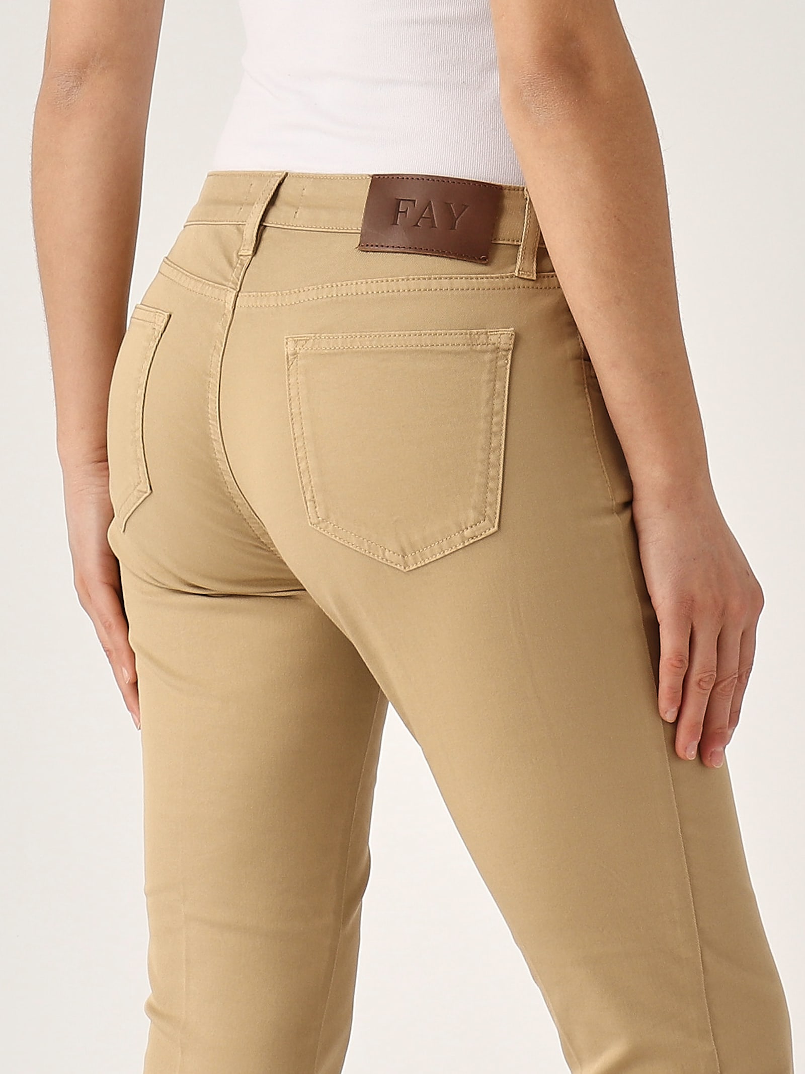 Fay Cotone Trousers In Tortora