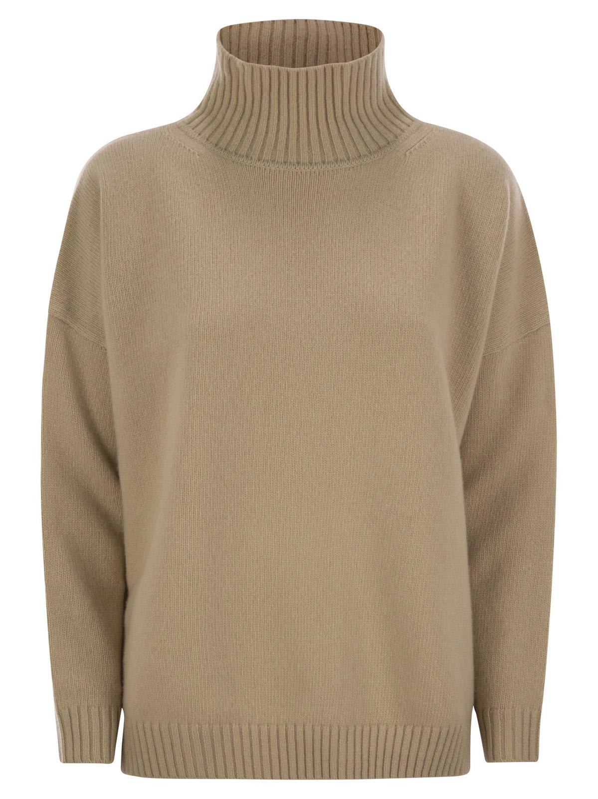 Shop Weekend Max Mara High Neck Long-sleeved Jumper In 004 Beige