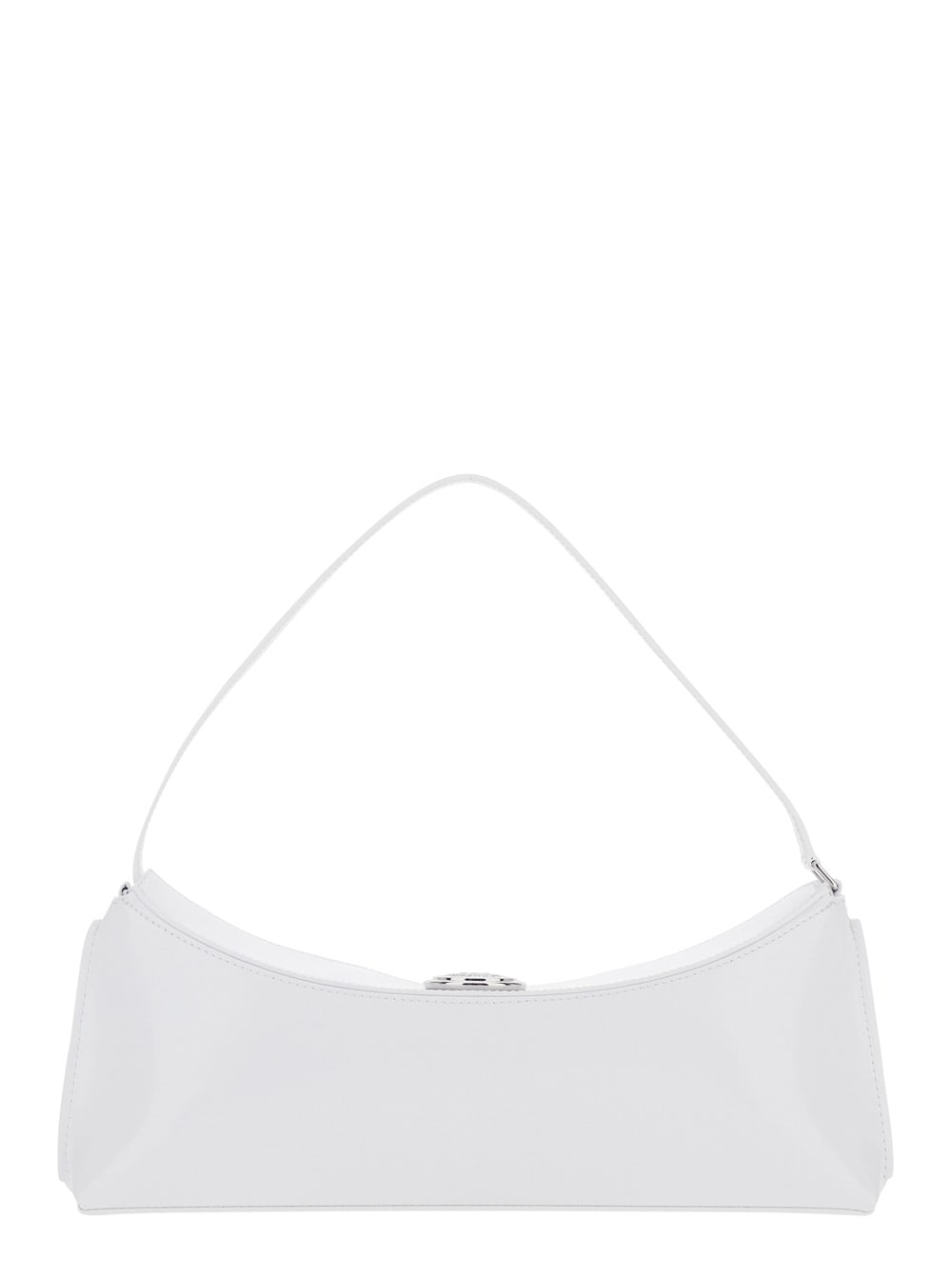 Jacquemus Le Calisso White Shoulder Bag With Engraved Snap Button In Leather Woman In White