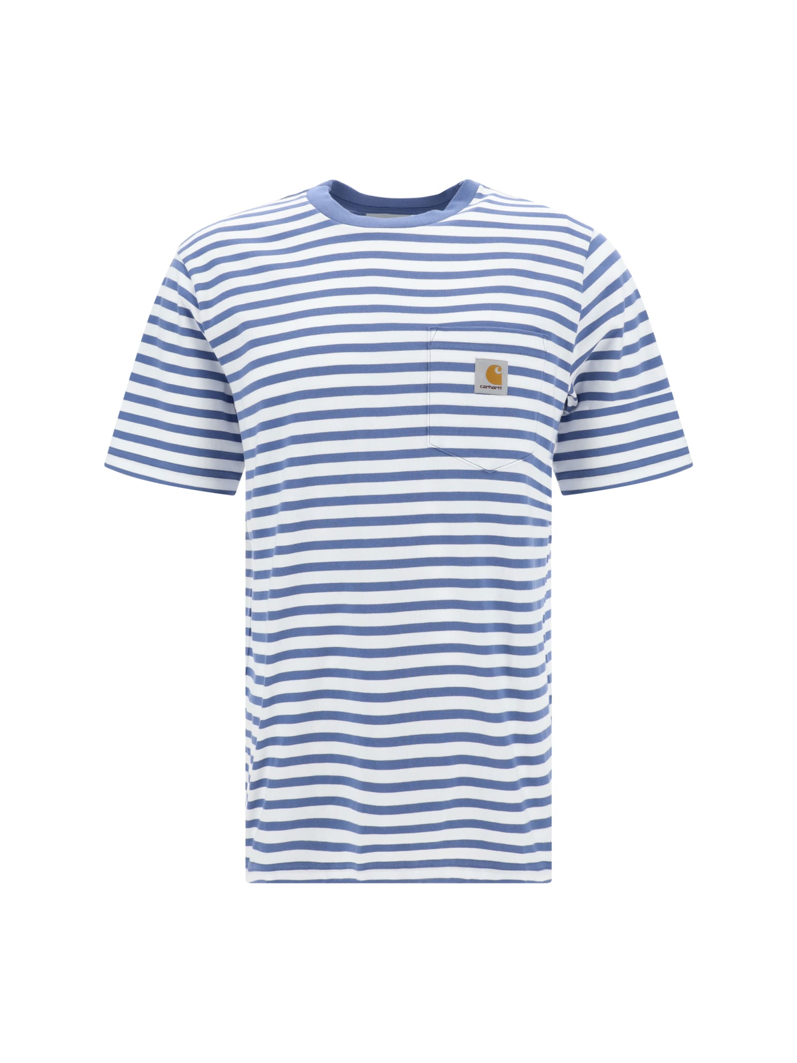 Shop Carhartt T-shirt In Seidler Stripe, Sorrent / White