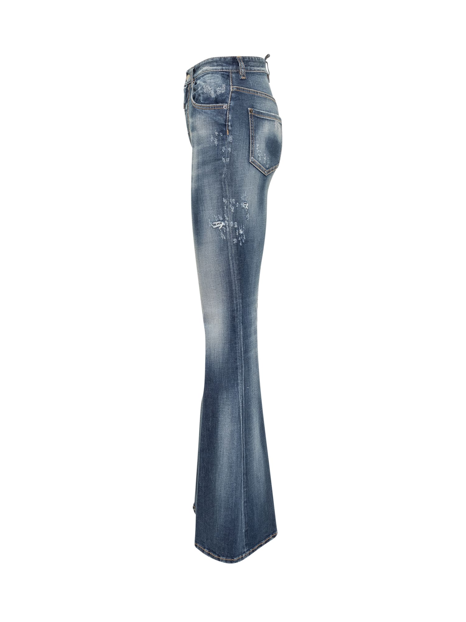 Shop Dsquared2 Flared Jeans In Navy Blue