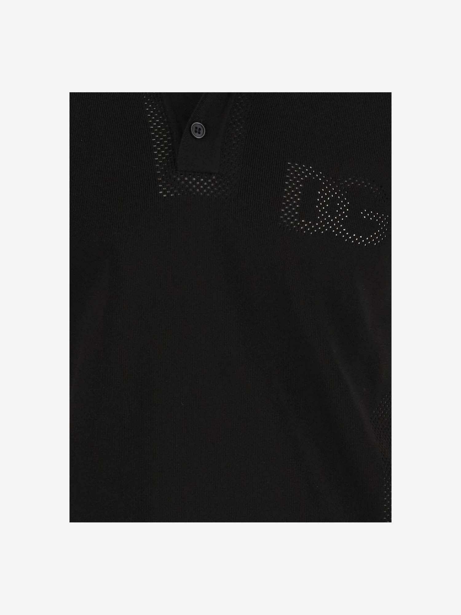Shop Dolce & Gabbana Stretch Jersey Polo Shirt With Logo In Black