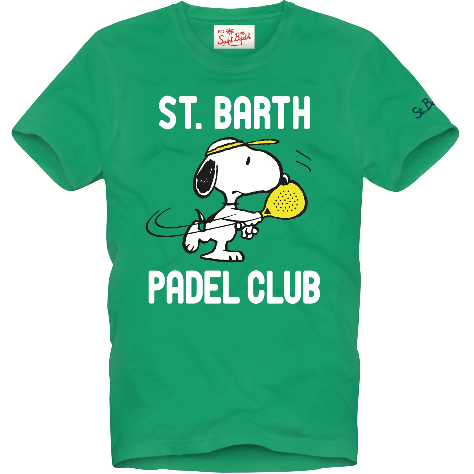 Mc2 Saint Barth Kids' Boy Cotton T-shirt With Snoopy Print Peanuts Special Edition In Green