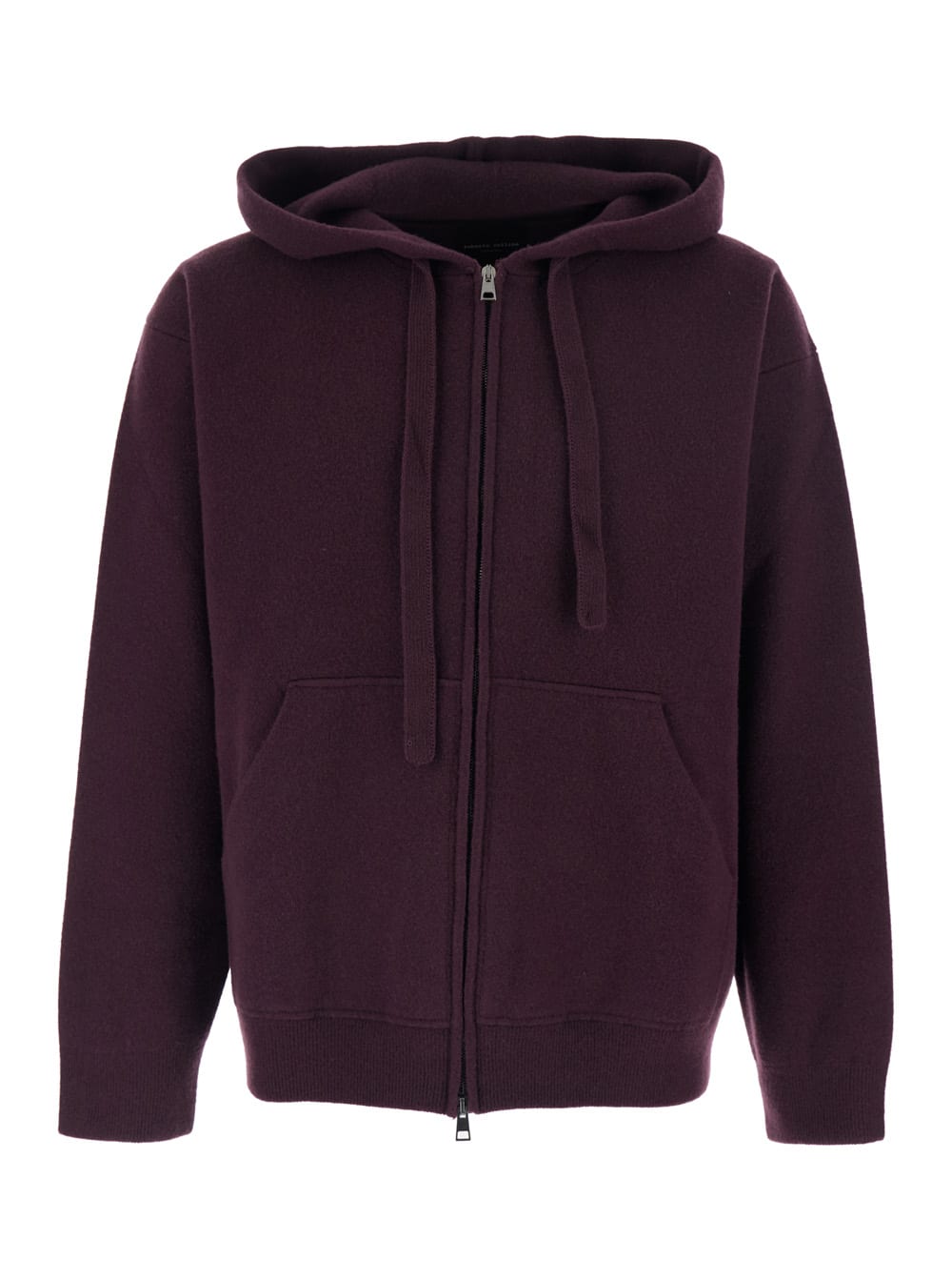 Roberto Collina Bordeaux Sweatshirt With Drawstring Hood And Dropped Shoulders In Wool Man In Burgundy