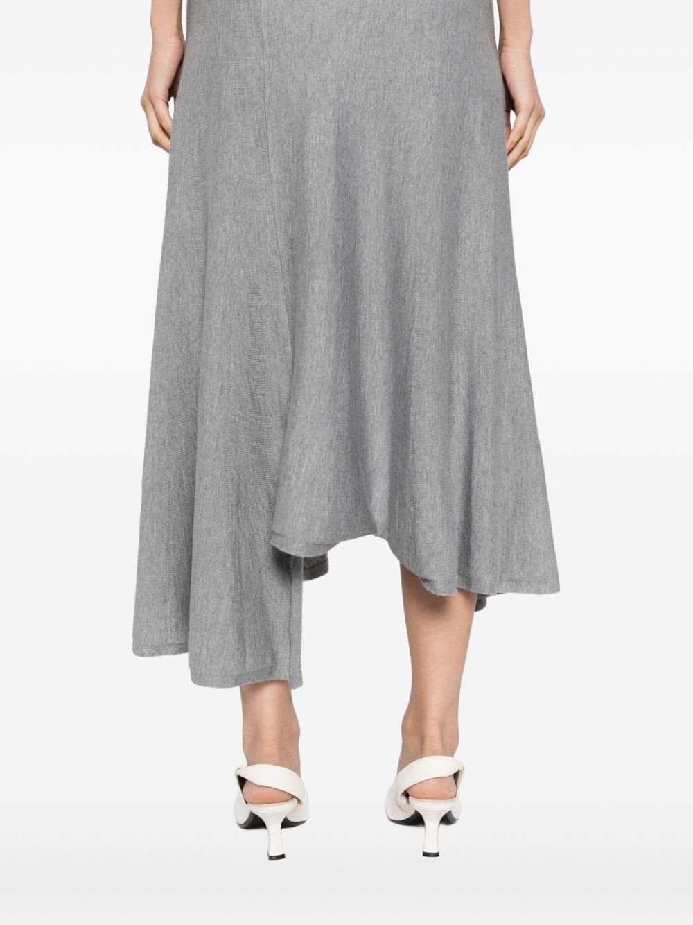 Khaite Miranda Wool Midi Skirt In Gray