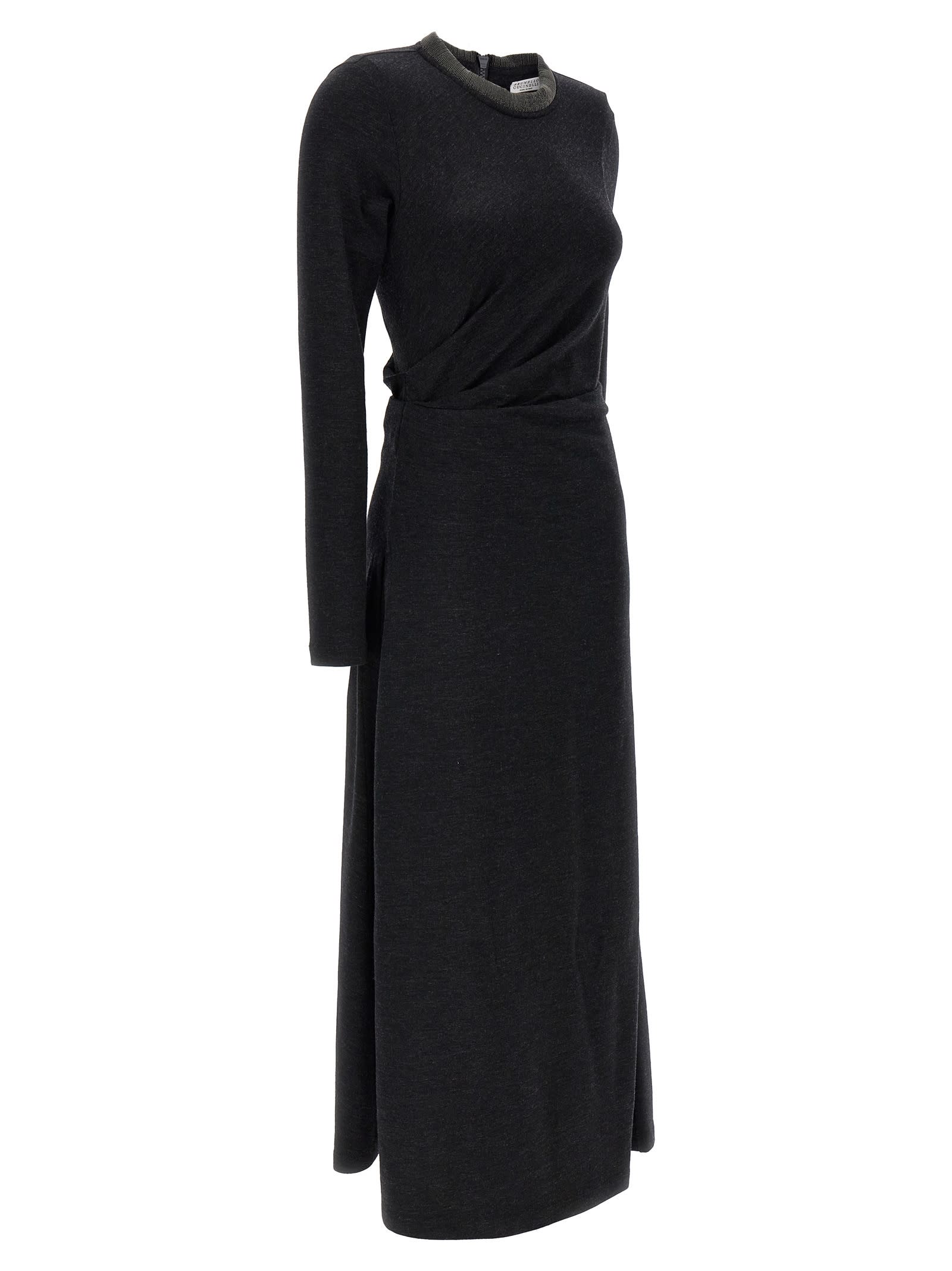 Shop Brunello Cucinelli Monile Dress In Black