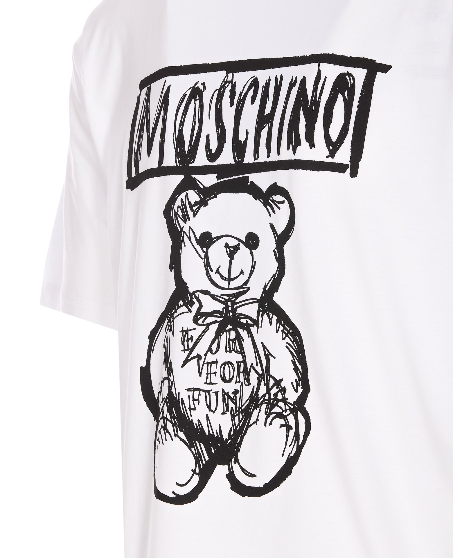 Shop Moschino Drawn Teddy Bear T-shirt In White