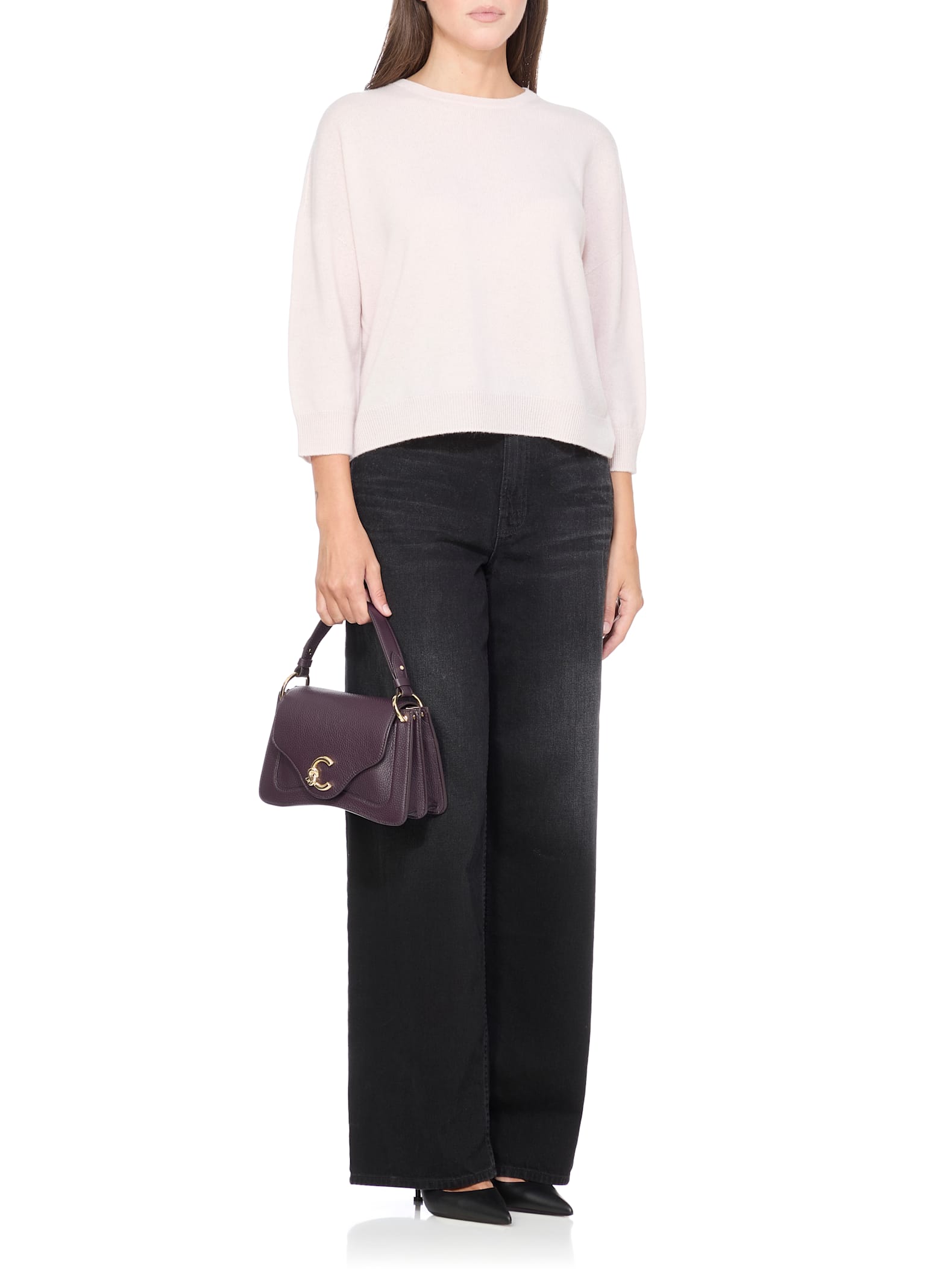 Coccinelle C-me Foldove Top Medium Tote Bag In Purple