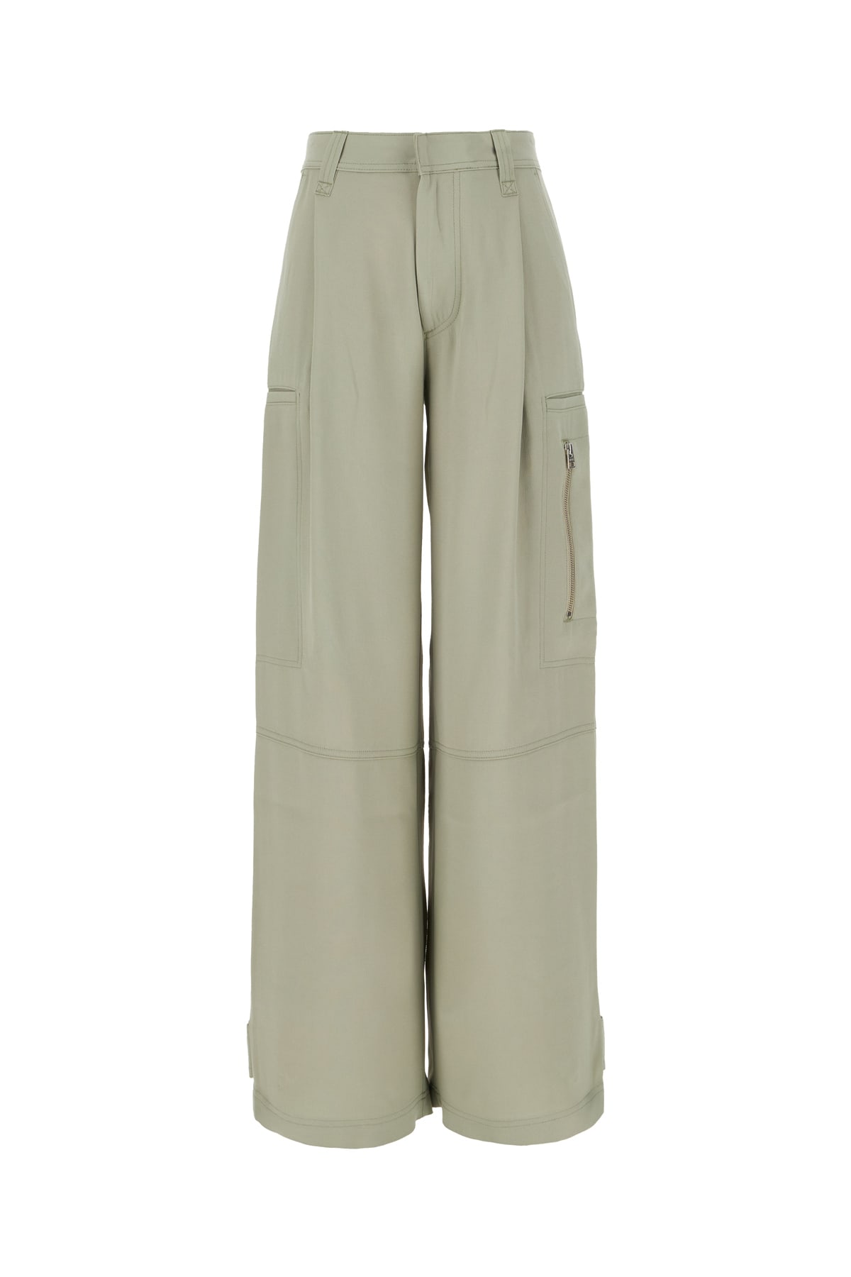 Sage Green Acetate Blend Pants