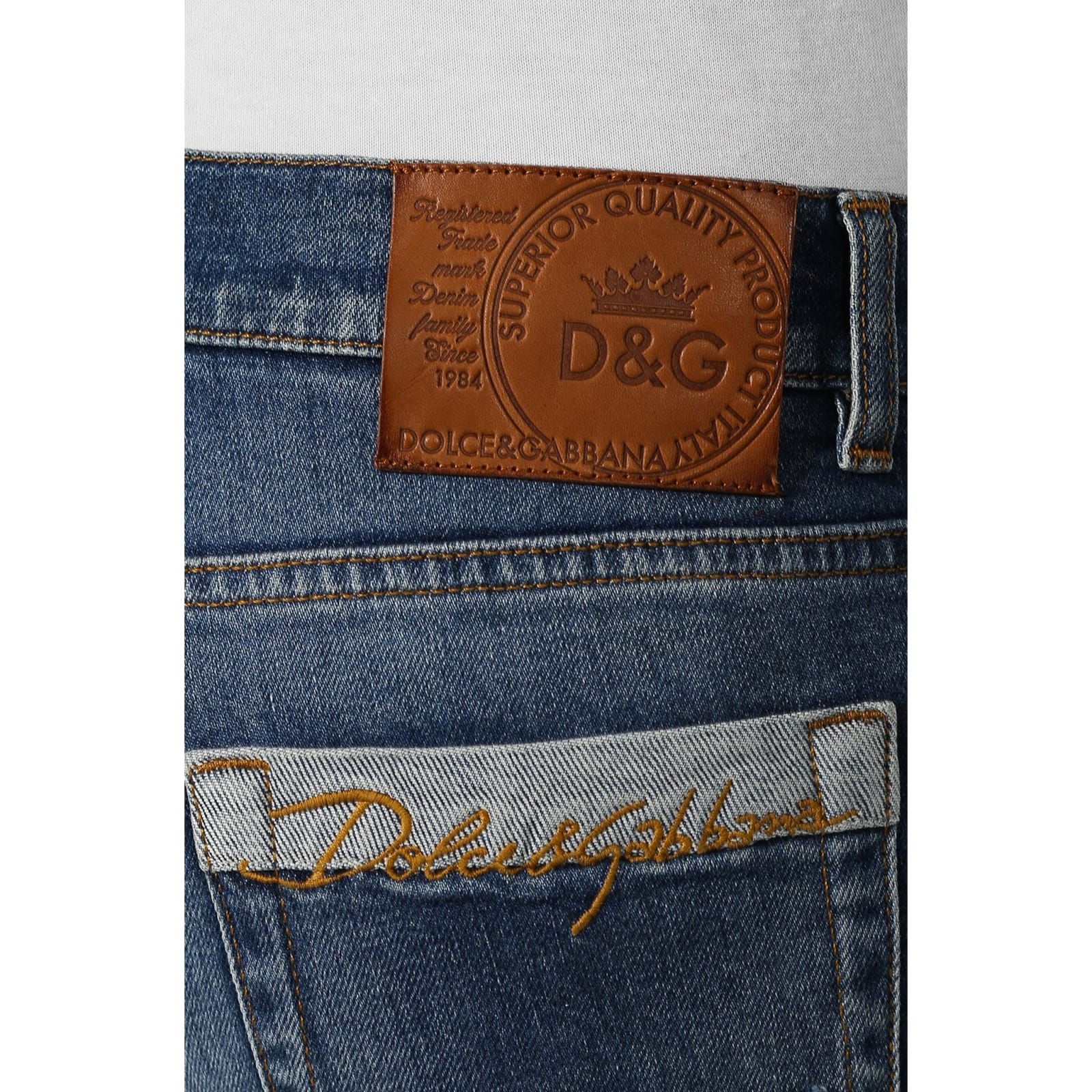 Shop Dolce & Gabbana Cotton Denim Jeans In Blue