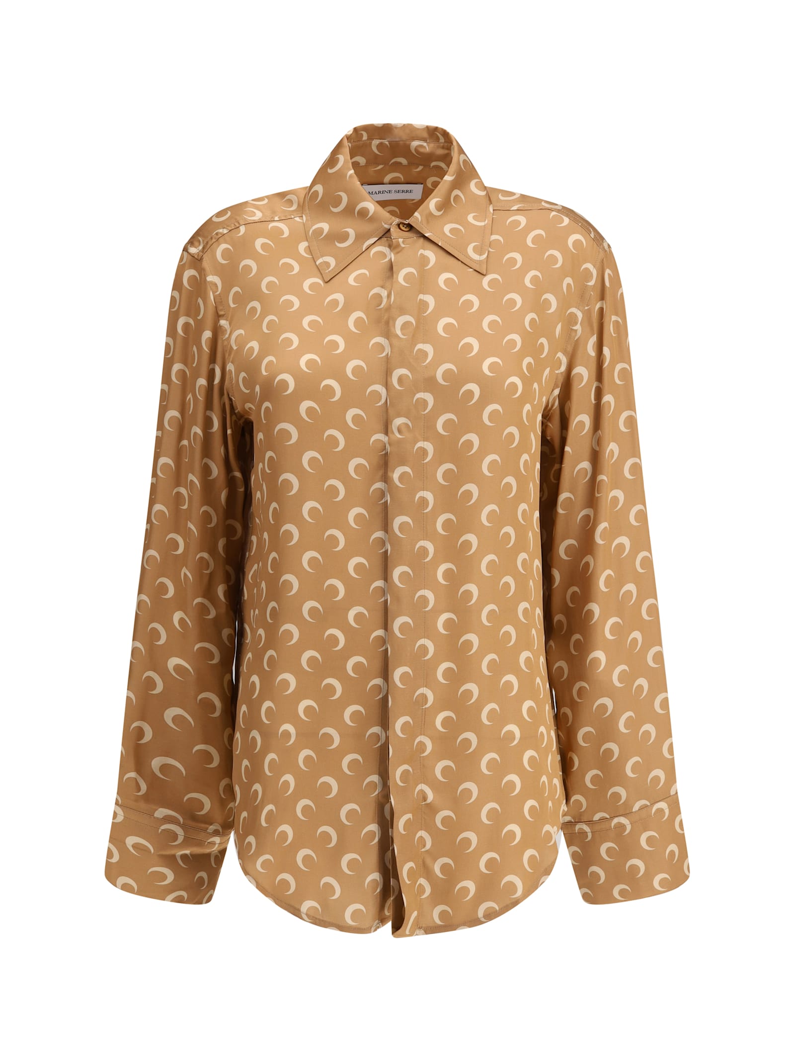 Marine Serre Moon Satin Button Down Shirt Clothing